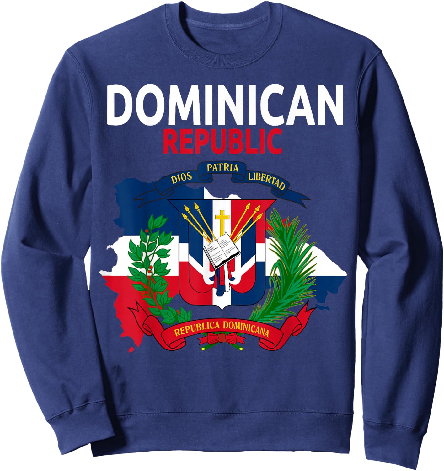 Coat of Arms Republica Dominicana & Dominican Flag Outfit Sweatshirt - Sweatshirt | Navy
