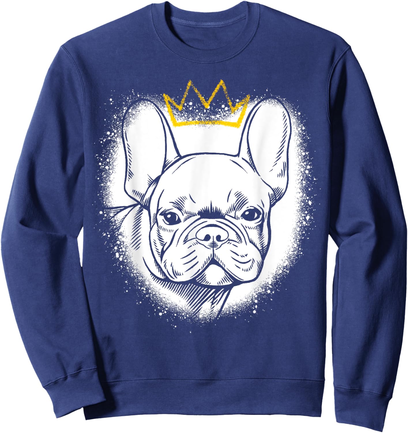 French Bulldog with Crown Sweatshirt - Sweatshirt | Navy