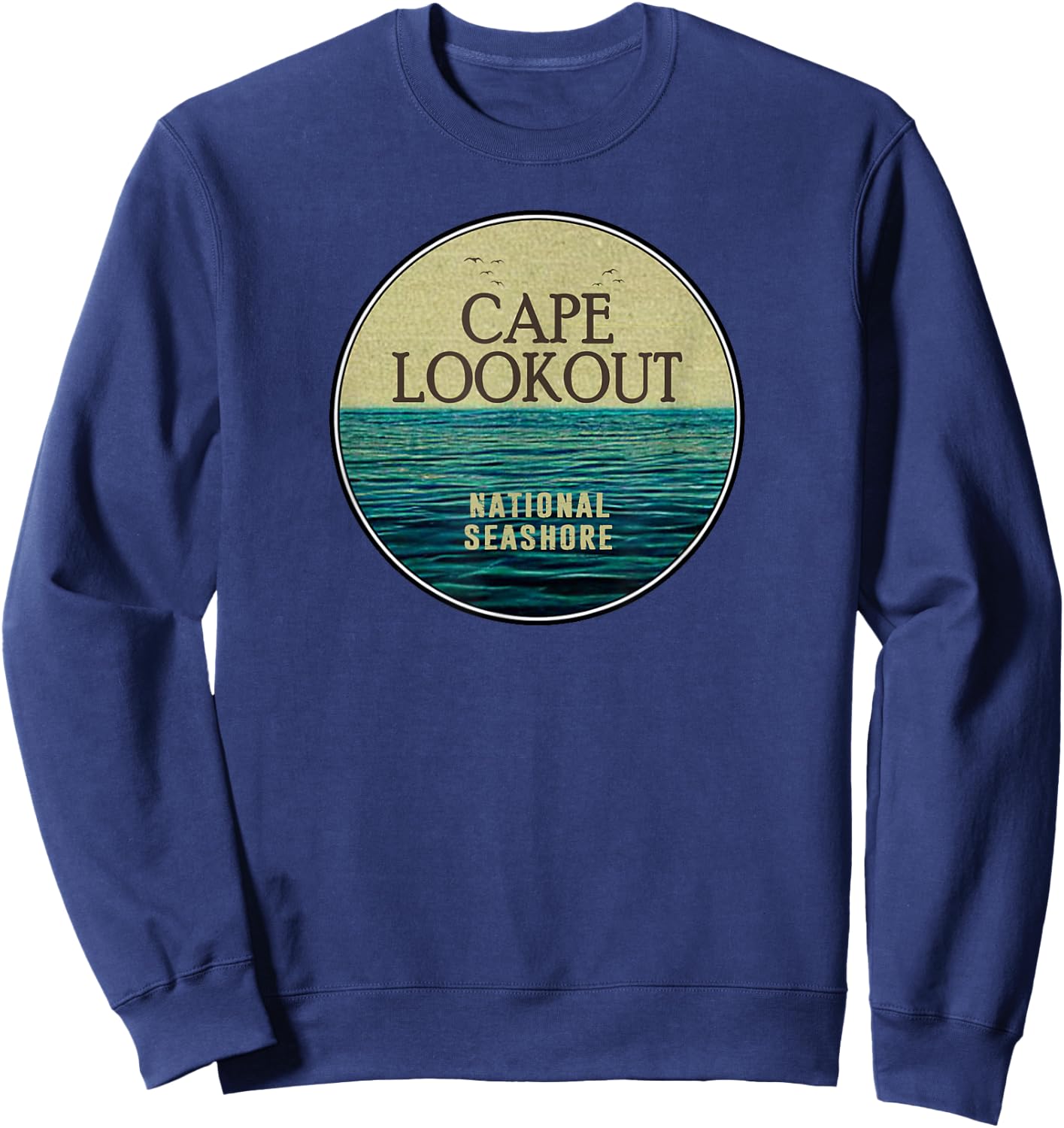 Cape Lookout National Seashore Ocean Birds Sweatshirt - Sweatshirt | Navy