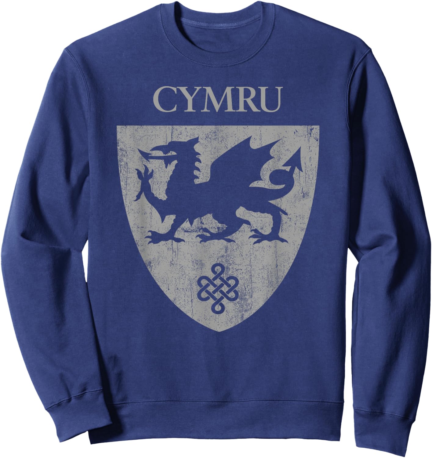 Cymru Welsh Flag Heraldry Dragon Wales pride St David's day Sweatshirt - Sweatshirt | Navy
