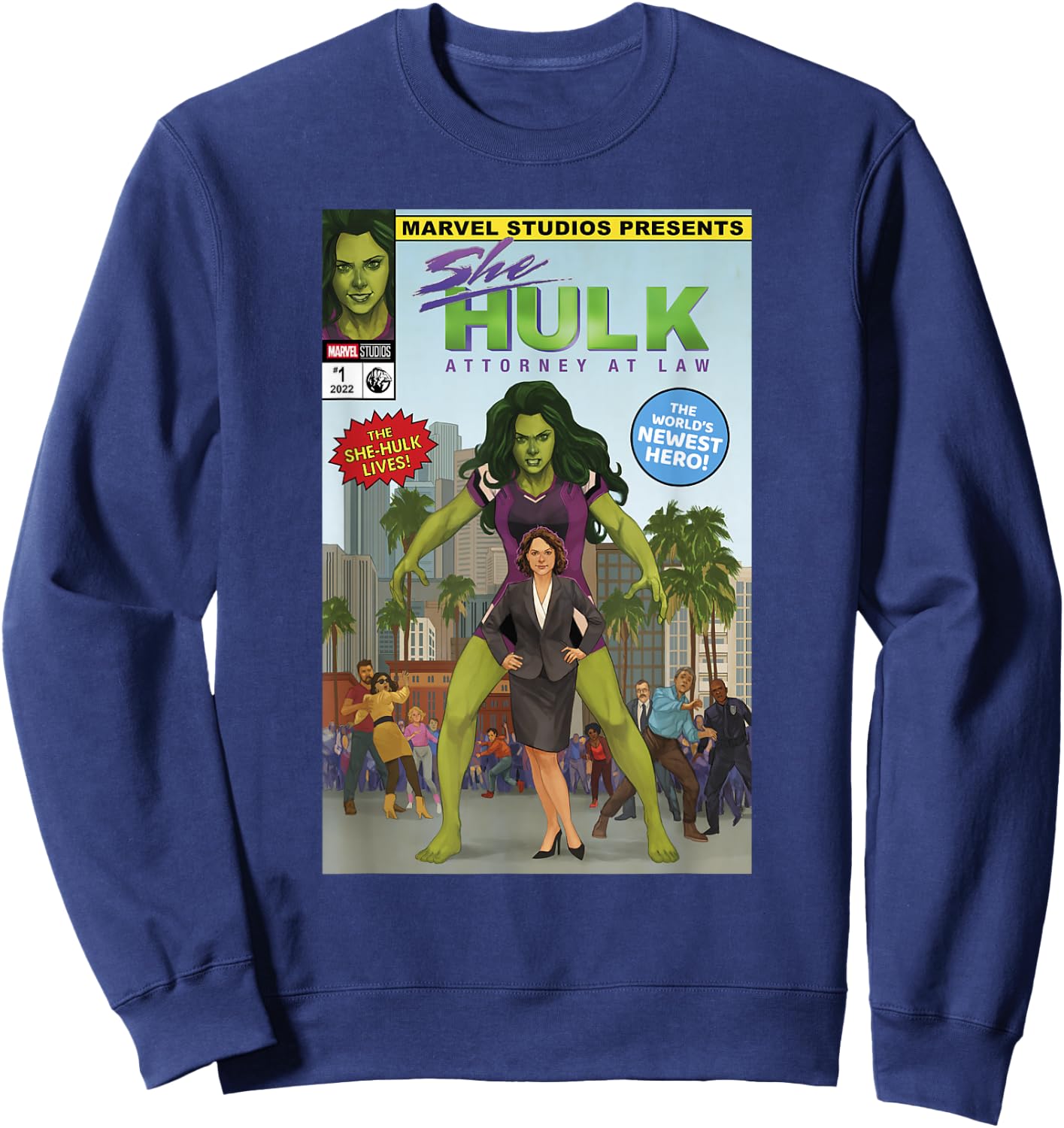 Marvel She-Hulk: Attorney at Law Comic Cover Sweatshirt - Sweatshirt | Navy