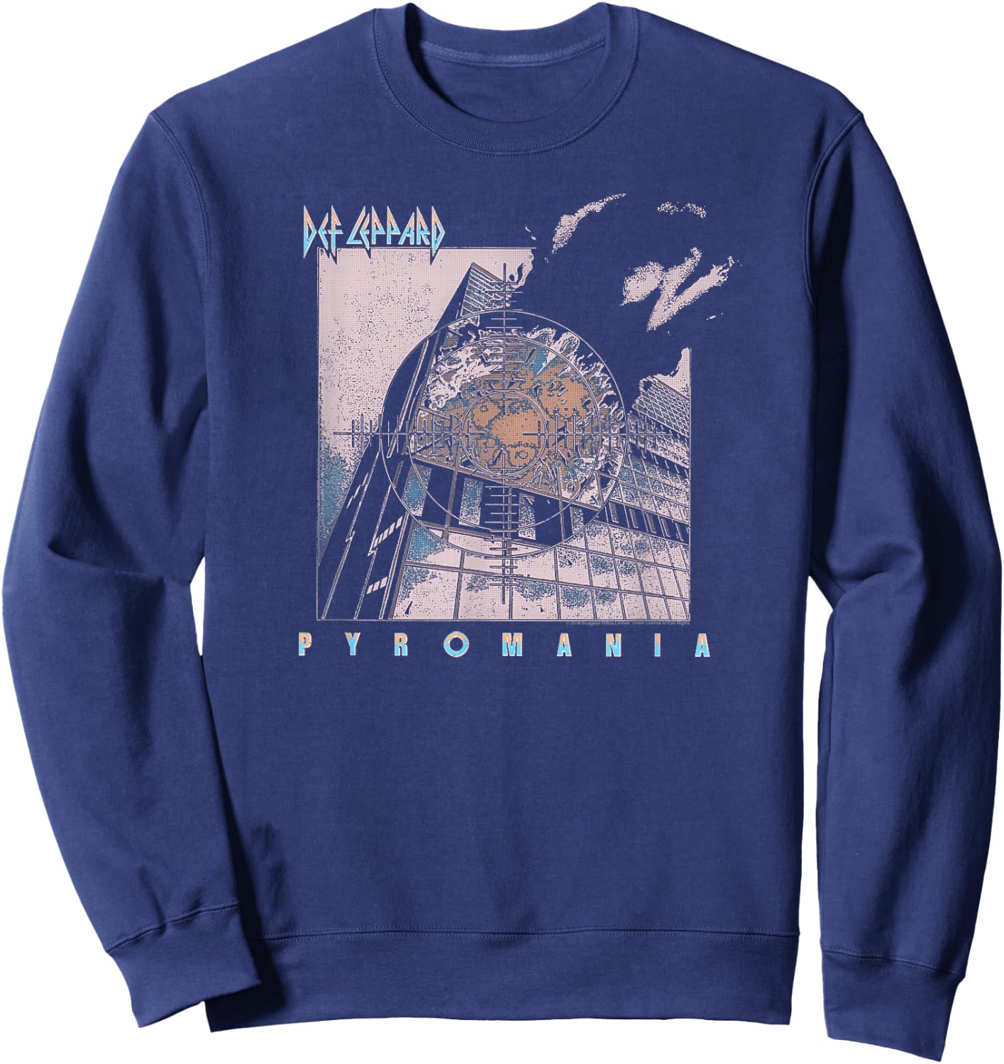 Def Leppard Pyromania Faded Black -Adults Sweatshirt - Sweatshirt | Navy