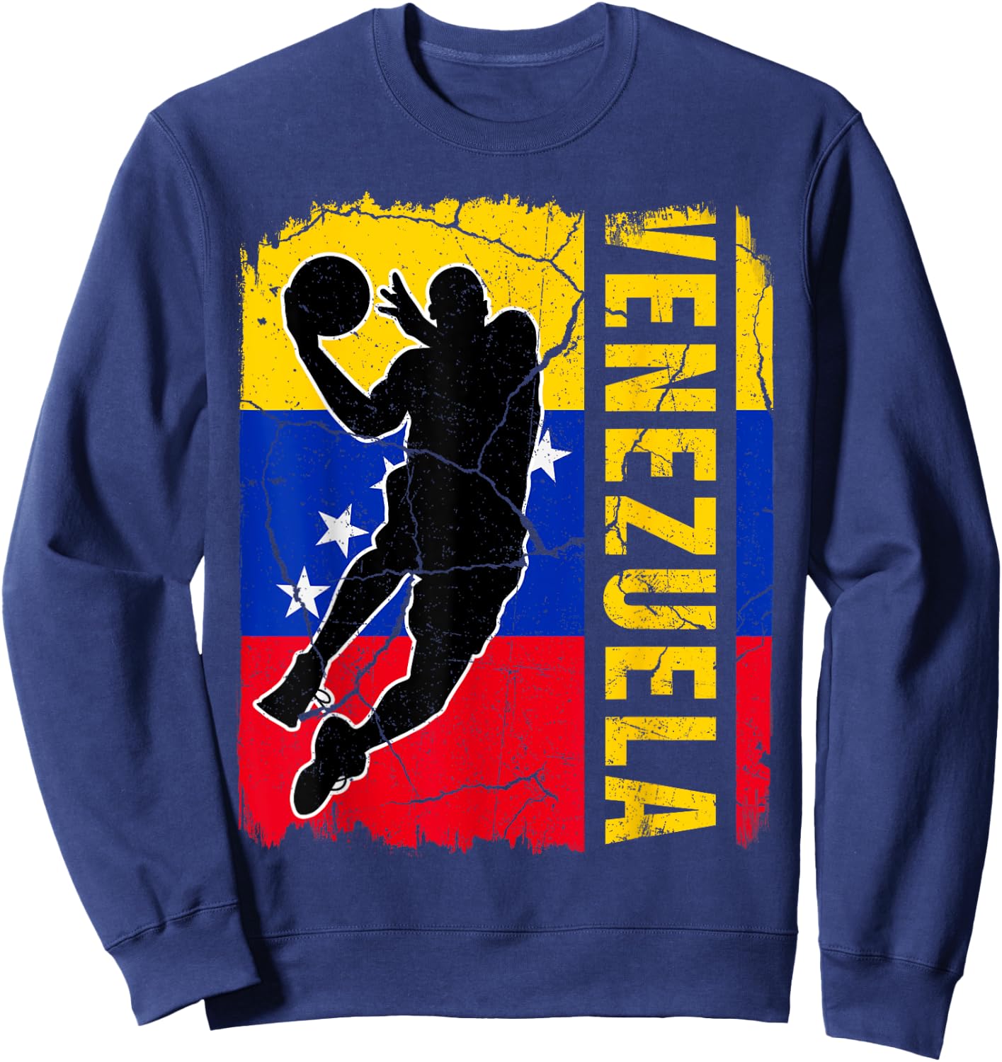 Venezuelan Basketball Player Venezuela Flag Basketball Fans Sweatshirt - Sweatshirt | Navy