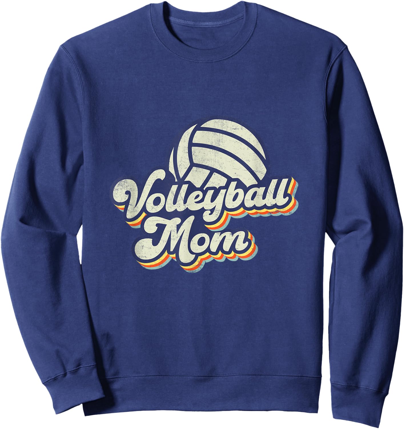 Volleyball Mom Mama Mother's Day Vintage Retro Funny Women Sweatshirt - Sweatshirt | Navy