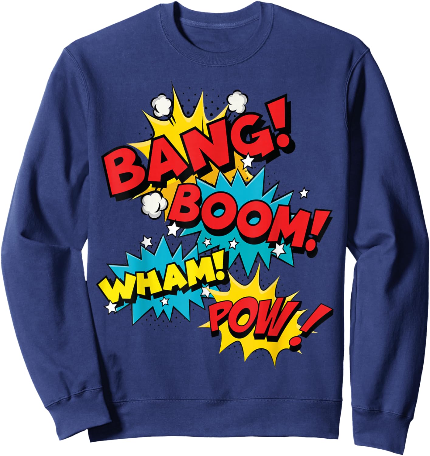 Bang Boom Pow Wham Comic Bubbles Sweatshirt - Sweatshirt | Navy
