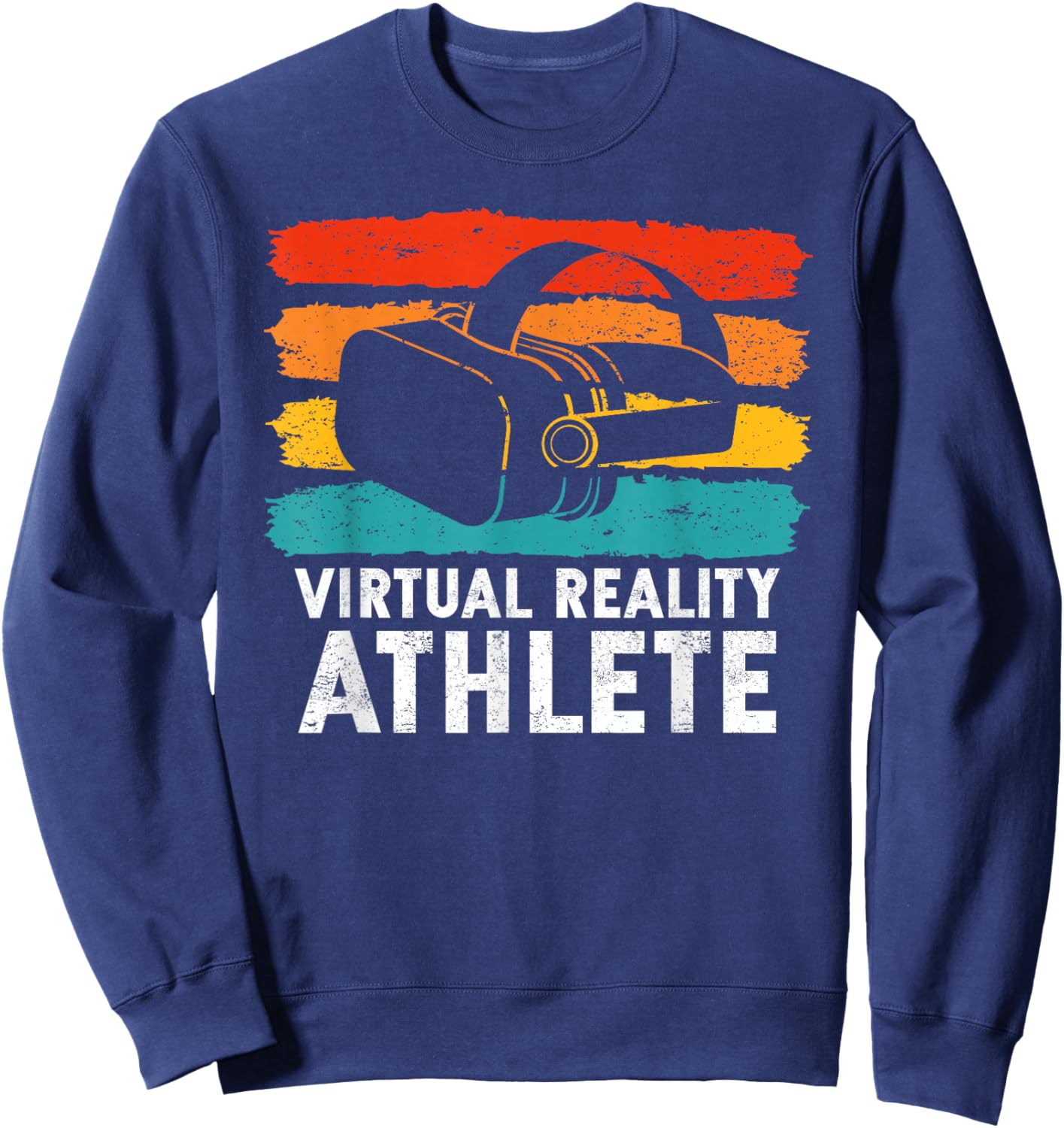 Virtual Reality Gifts For VR Gamers VR Vintage Virtual Reality Athlete Sweatshirt - Sweatshirt | Navy