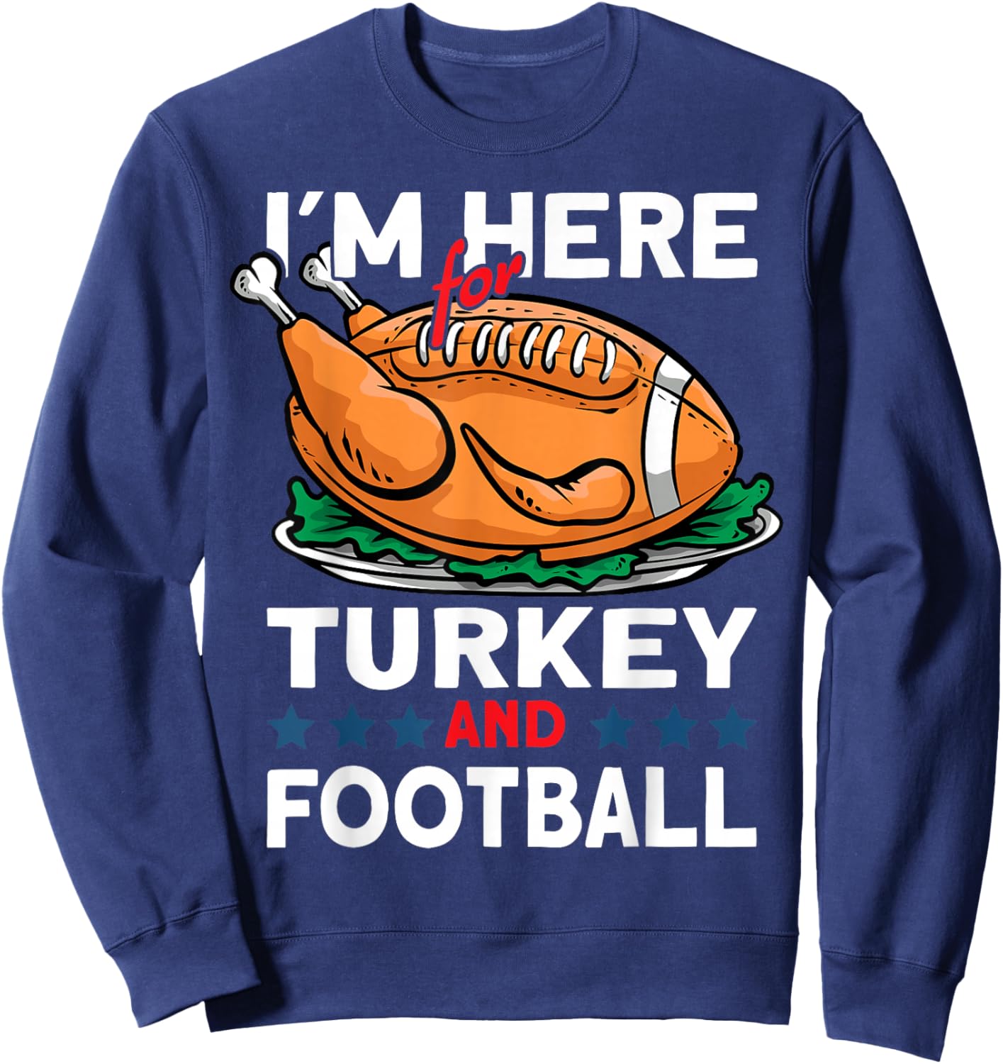 Thanksgiving Turkey and Football Sweatshirt - Sweatshirt | Navy
