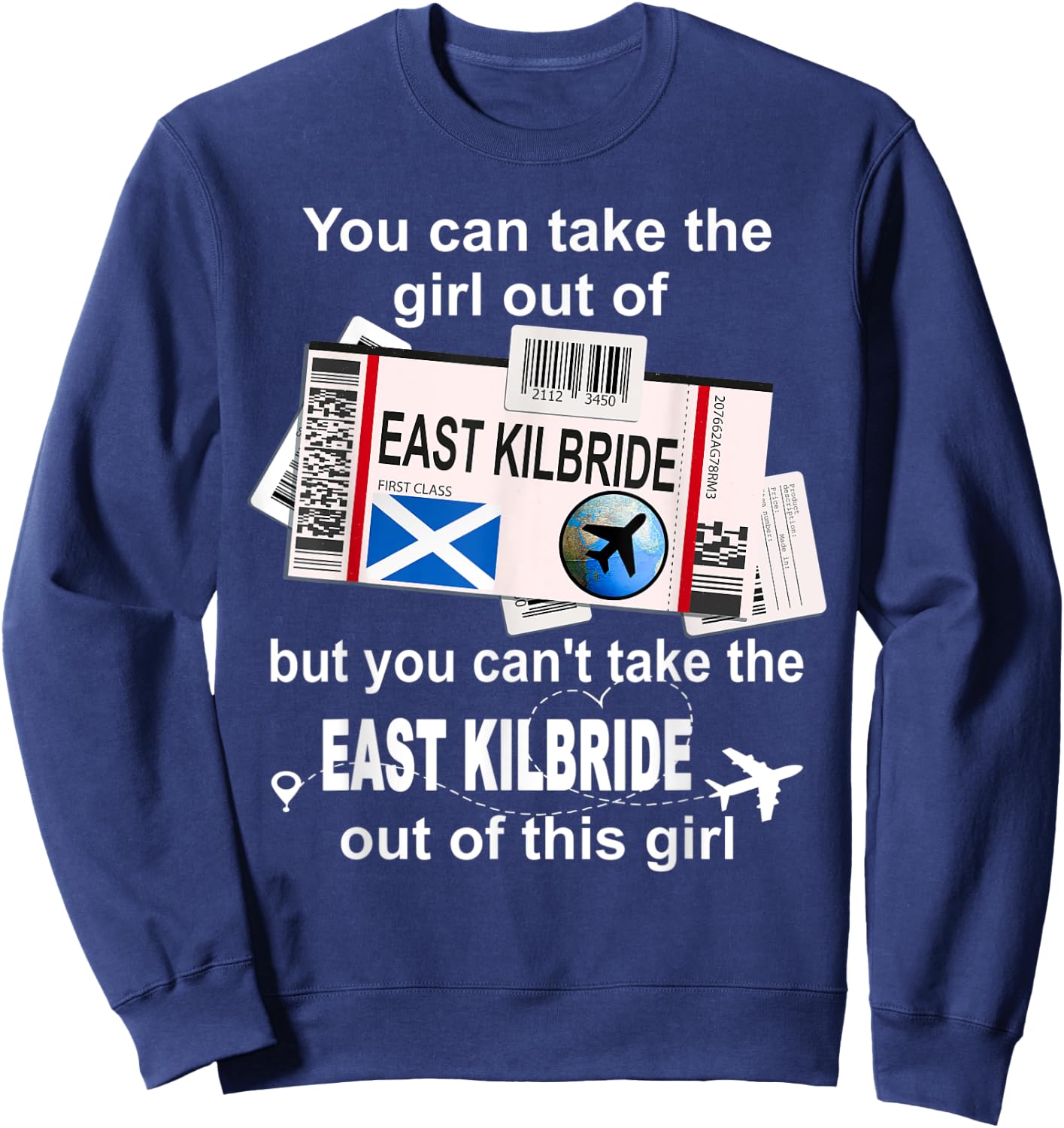 East Kilbride Boarding Pass - East Kilbride Girl Sweatshirt - Sweatshirt | Navy