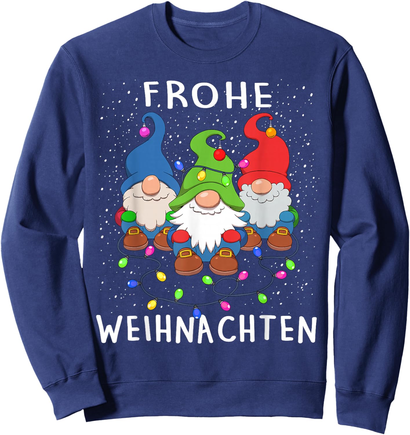 Funny Gnomes Merry Christmas Frohe Weihnachten Sweatshirt - Sweatshirt | Navy