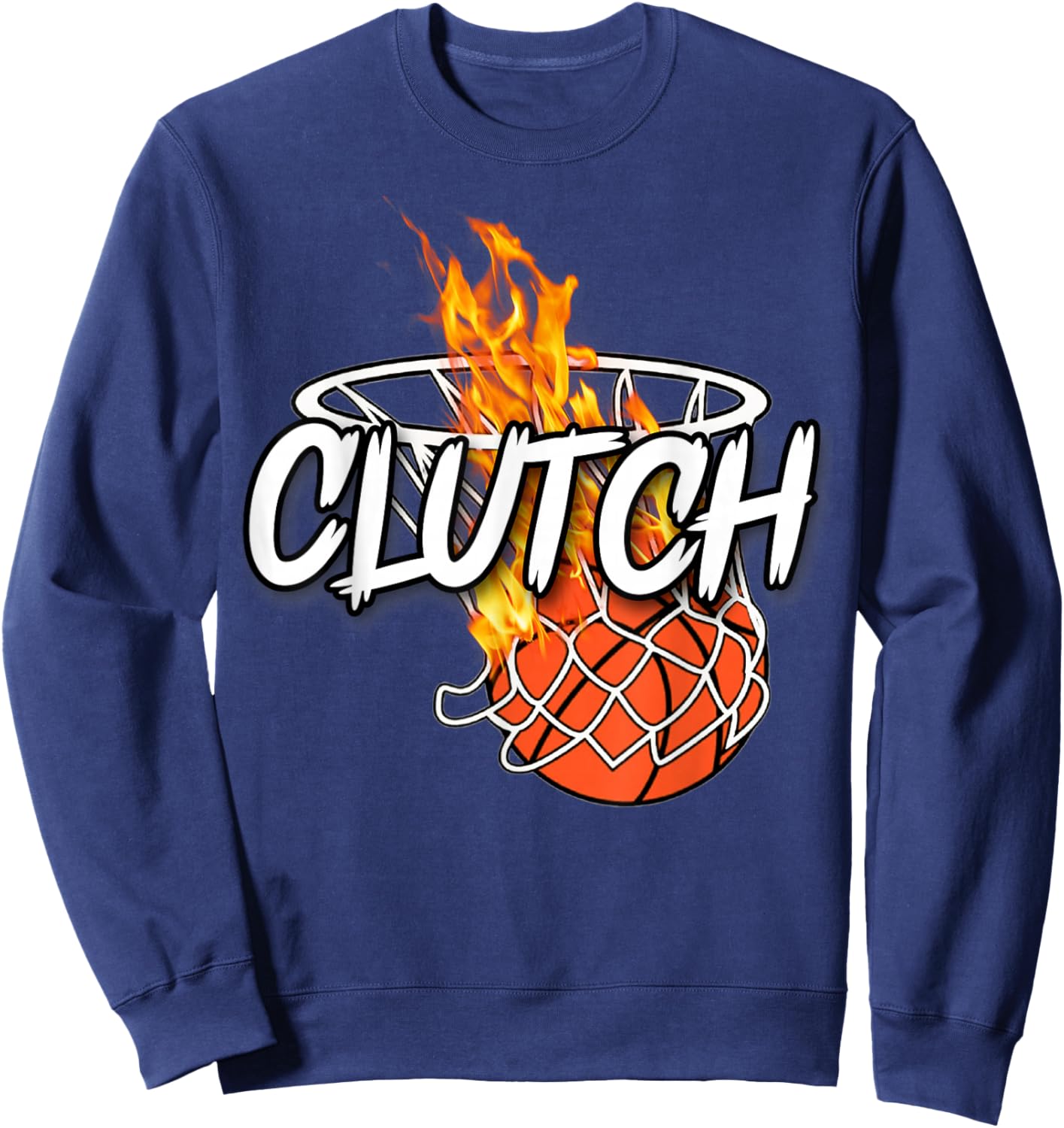 Basketball Clutch Player - Lit On Fire Basketball Sweatshirt - Sweatshirt | Navy