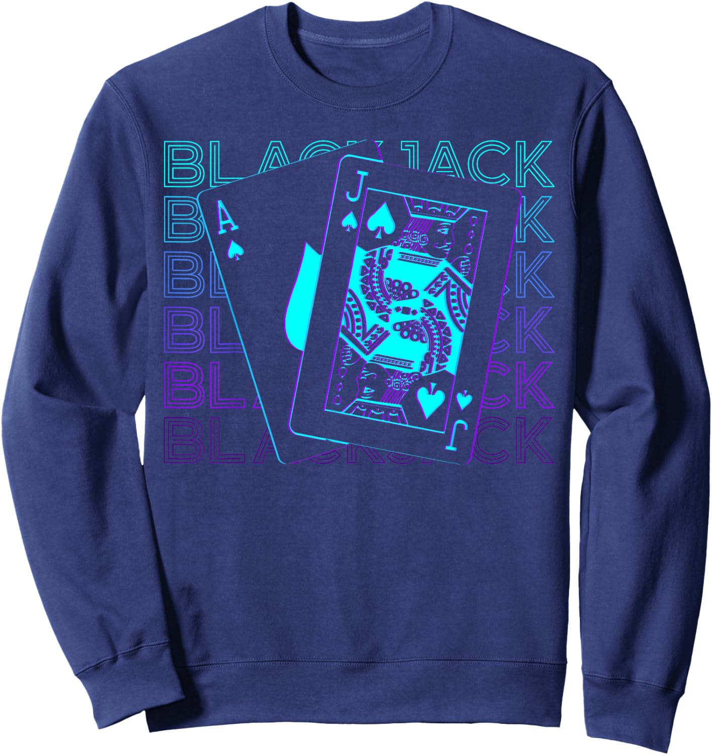 Blackjack Jack of Spade Ace Spades Retro Sweatshirt - Sweatshirt | Navy