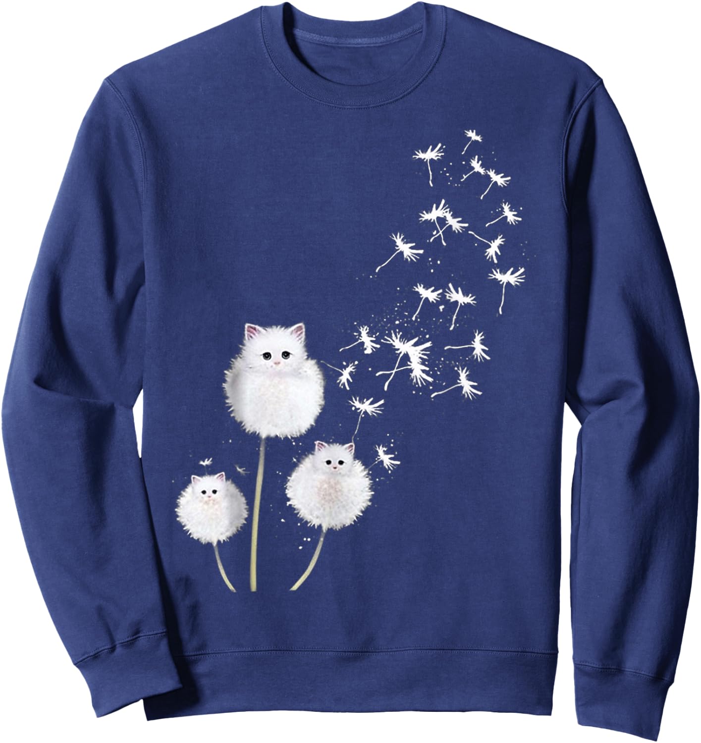 Cat Dandelion Flower SKT Sweatshirt - Sweatshirt | Navy