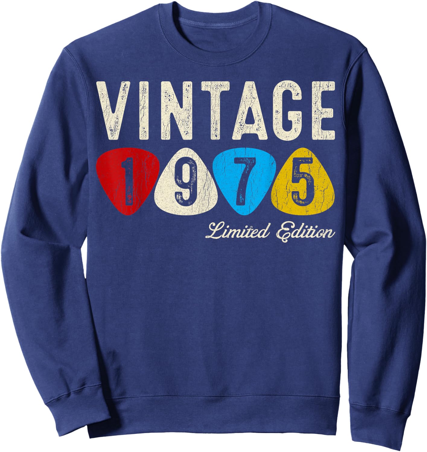 50th Birthday Gifts Men Women Guitar Lover Vintage 1975 Sweatshirt - Sweatshirt | Navy