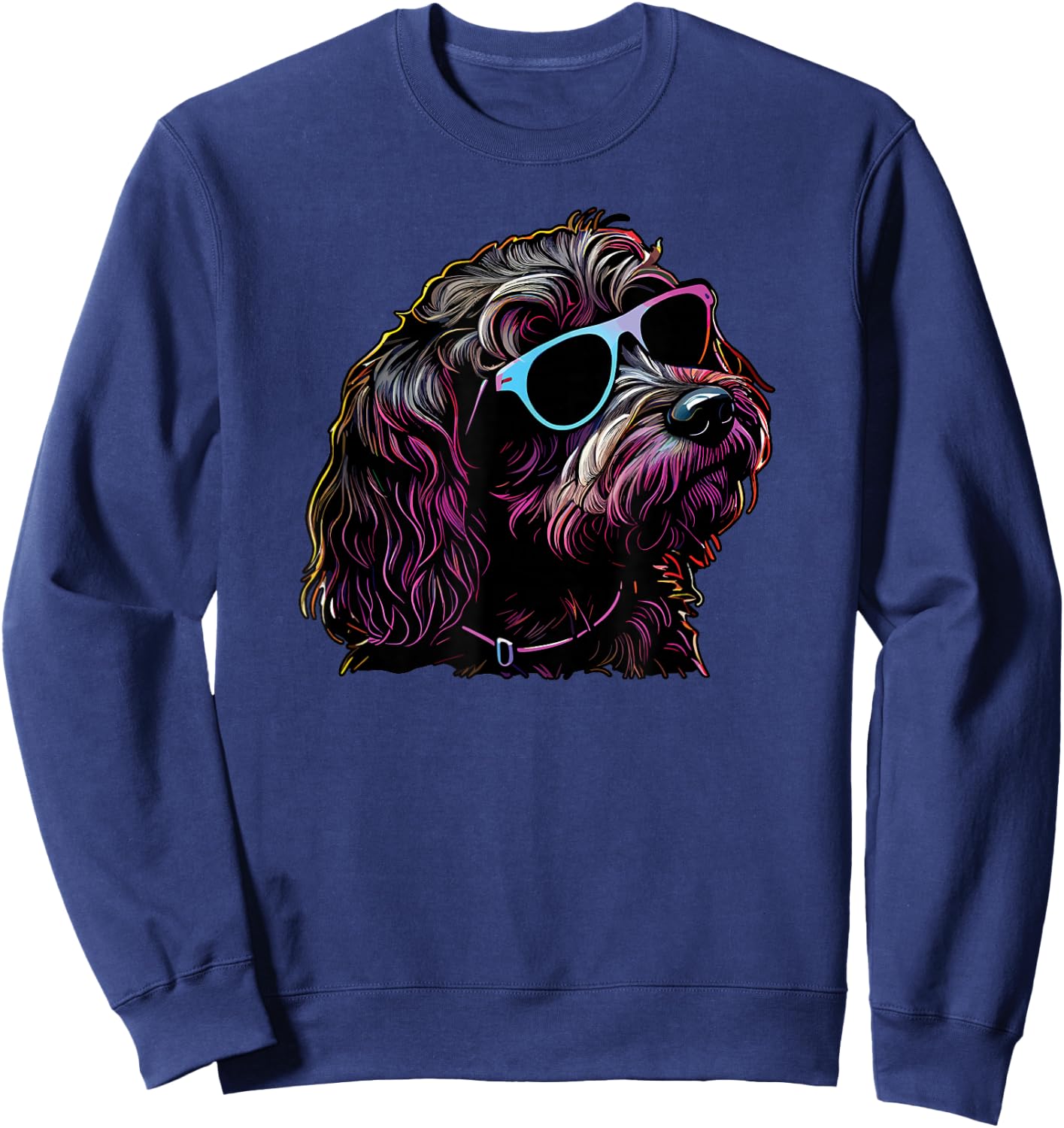 Dad Mom Cool Dog Sunglasses - Cockapoo Sweatshirt - Sweatshirt | Navy