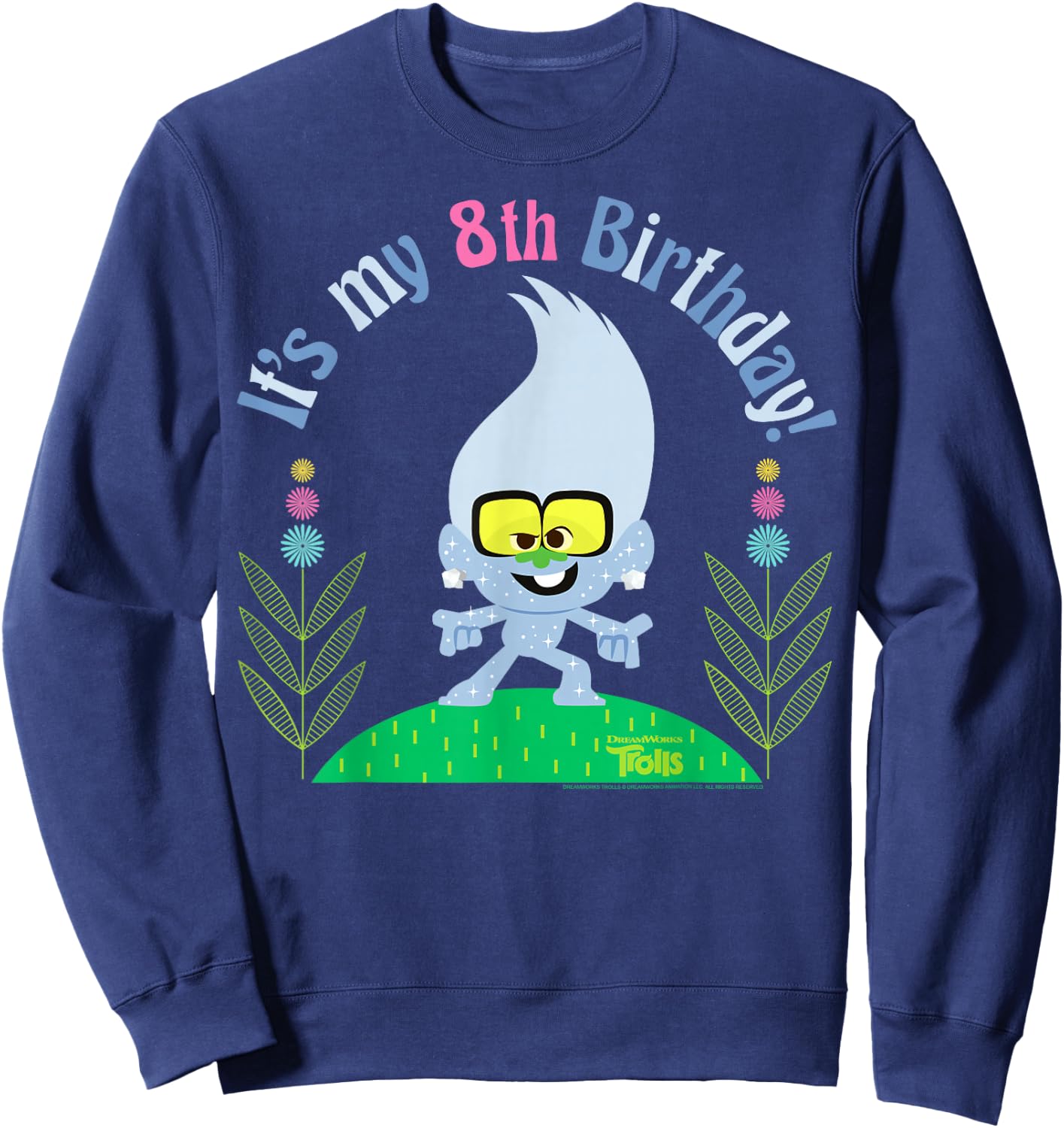 DreamWorks Trolls Little Diamond 8th Birthday Sweatshirt - Sweatshirt | Navy