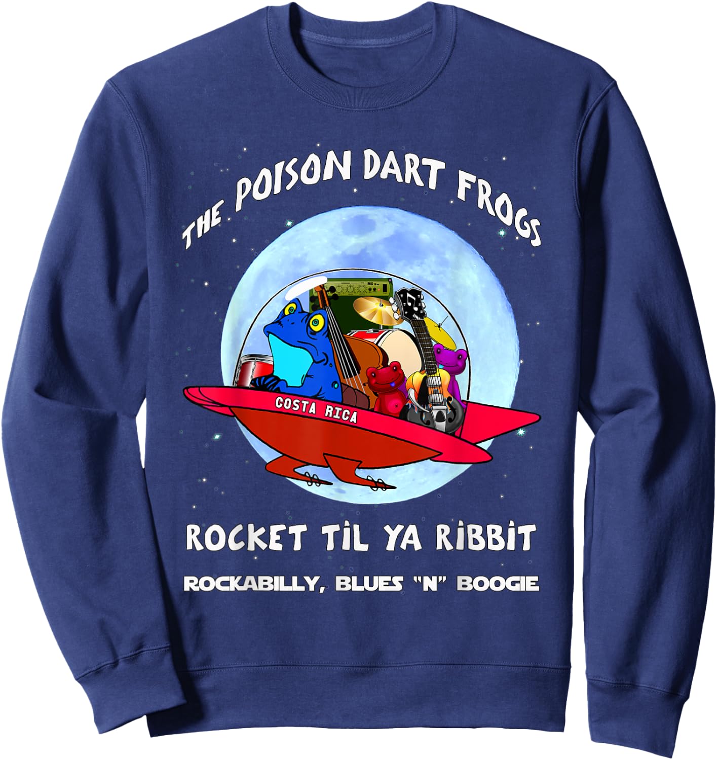 Poison Dart Frogs Retro Rockabilly Greaser Pompadour Rock Sweatshirt - Sweatshirt | Navy