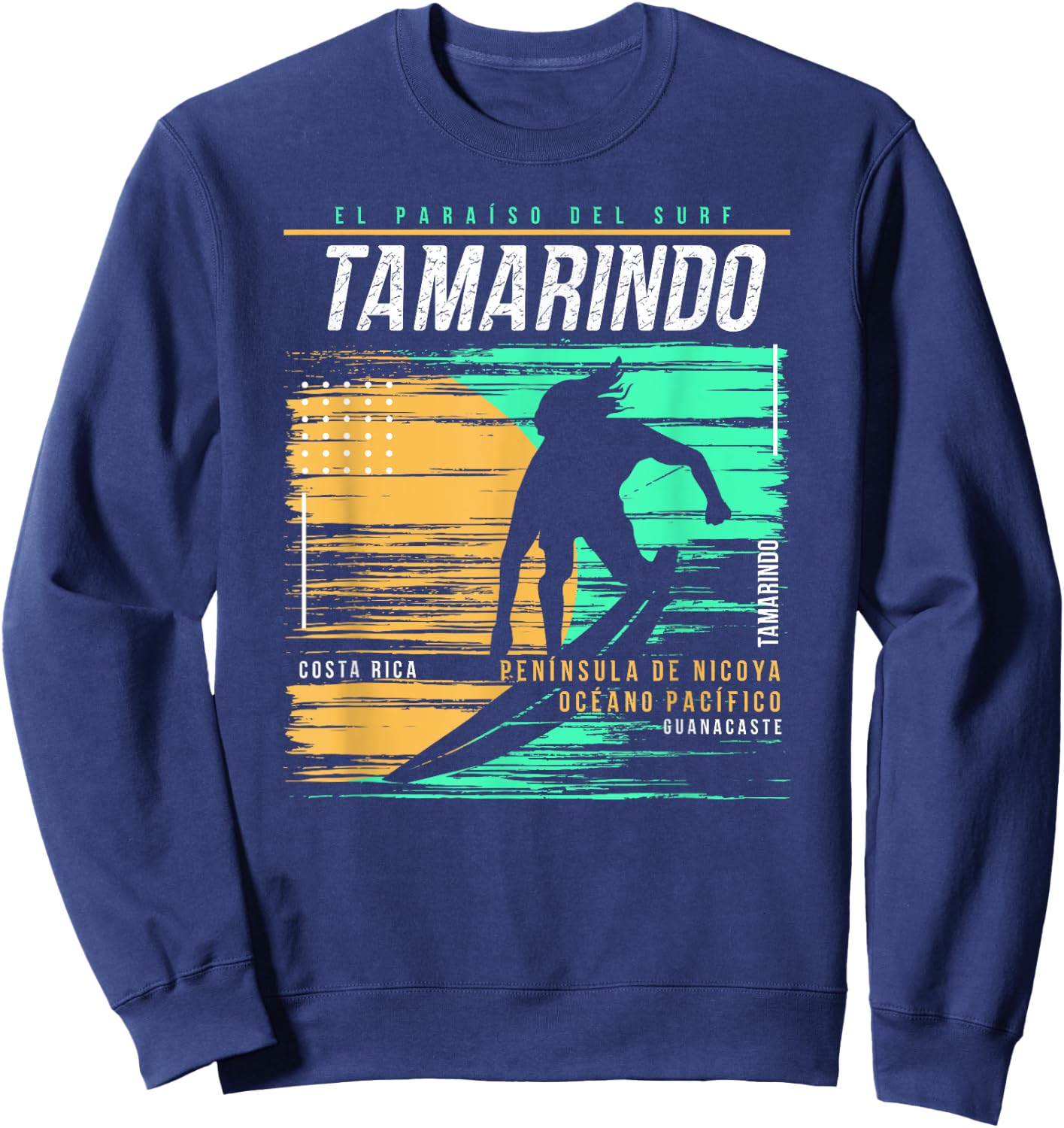 Vintage Surfing Tamarindo Costa Rica Retro Surfers Paradise Sweatshirt - Sweatshirt | Navy