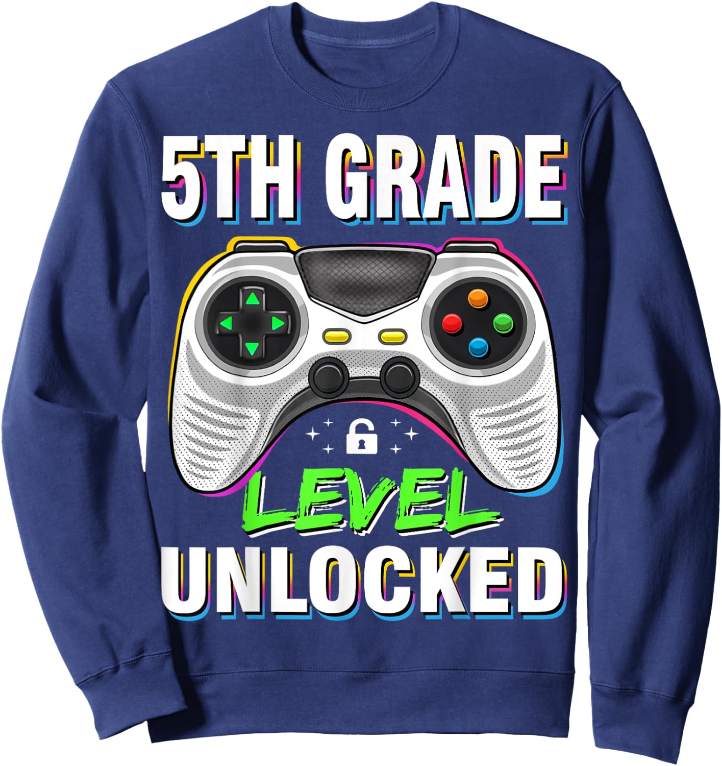 Level 5th Grade Unlocked Back To School First Day Boys Girls Sweatshirt - Sweatshirt | Navy