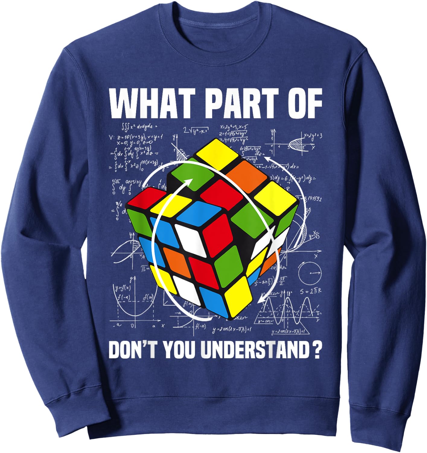 What Part Of Don't You Understand Puzzle Cube Math Teacher Women Girls Kids Sweatshirt - Sweatshirt | Navy