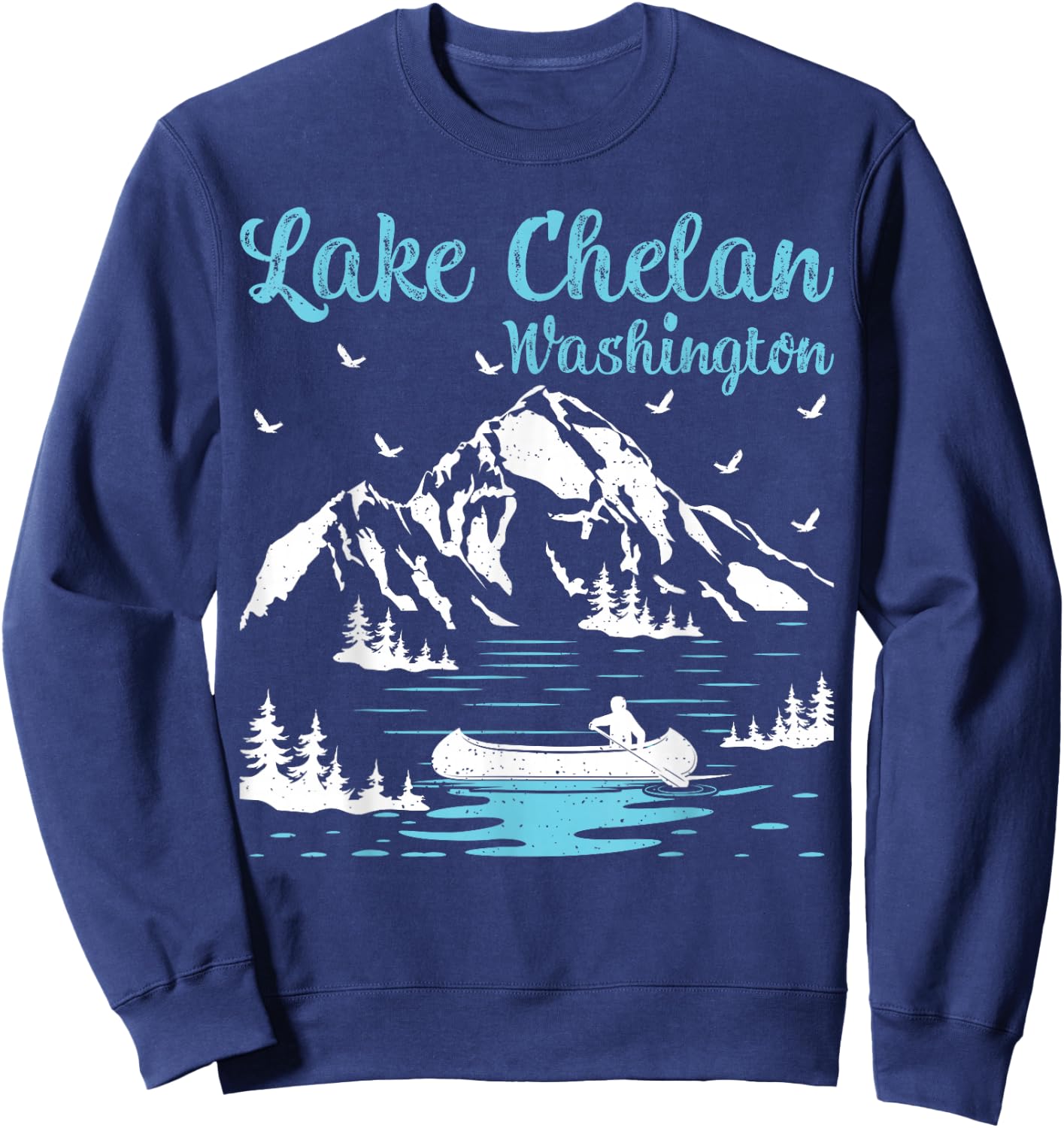 Summer Vacation Retro Washington Lake Chelan Sweatshirt - Sweatshirt | Navy