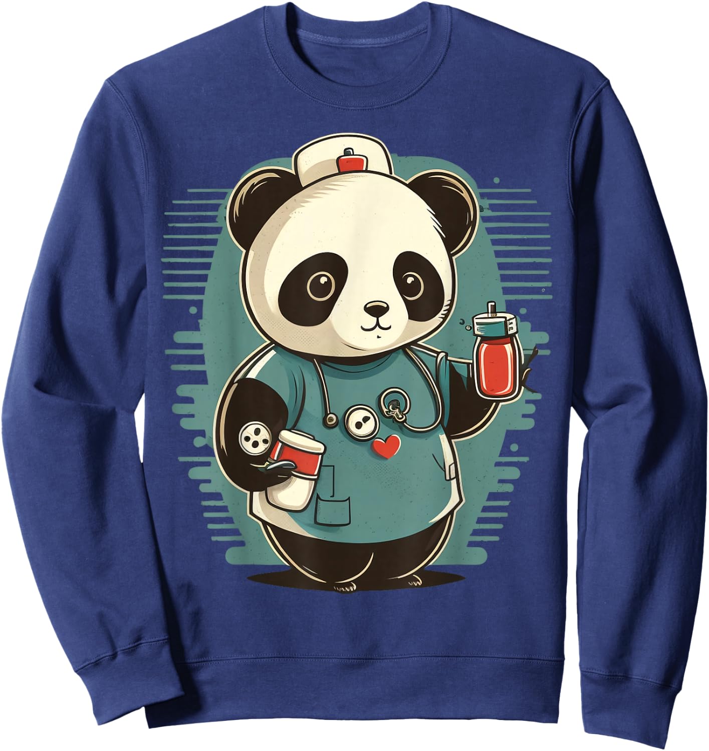 Medical Nursing Panda on Nurse Panda Sweatshirt - Sweatshirt | Navy