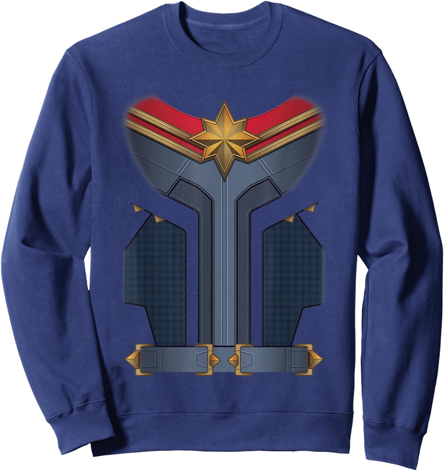 Marvel The Marvels Halloween Captain Marvel Hero Costume Sweatshirt - Sweatshirt | Navy