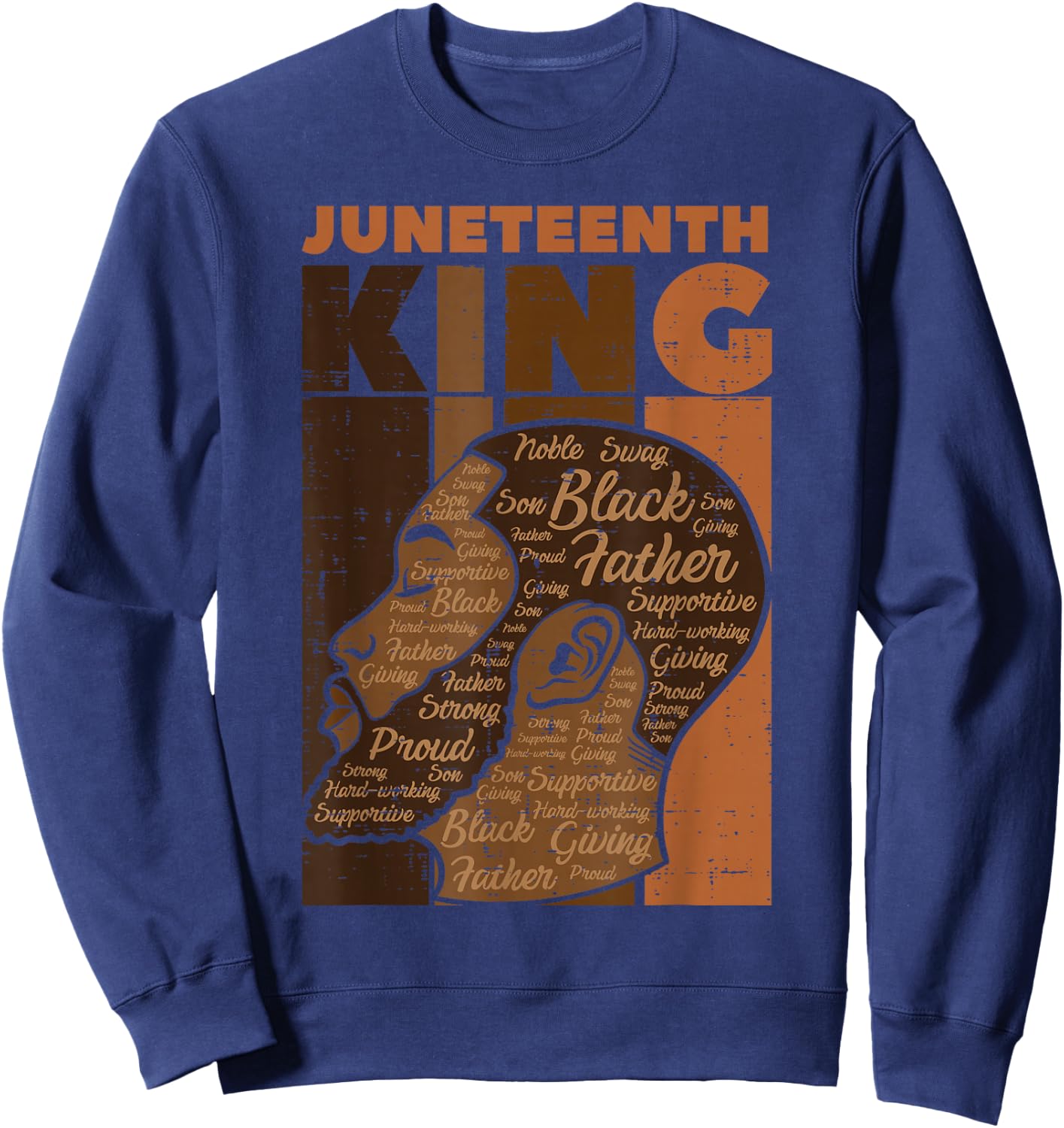 Juneteenth King Black Father Melanin African Dad Papa Men Sweatshirt - Sweatshirt | Navy