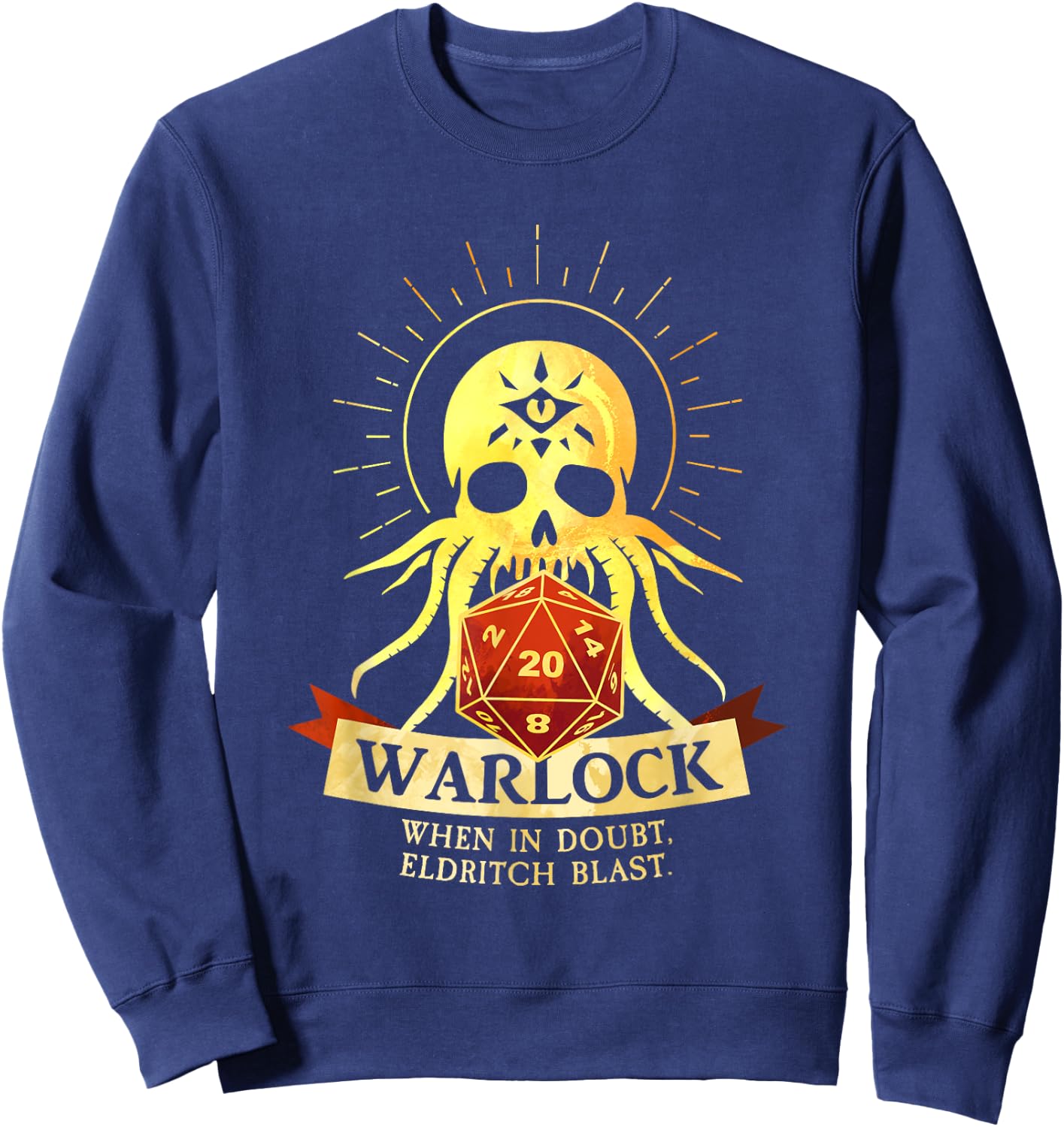 Warlock Fantasy RPG TRPG Gamer Class Sweatshirt - Sweatshirt | Navy