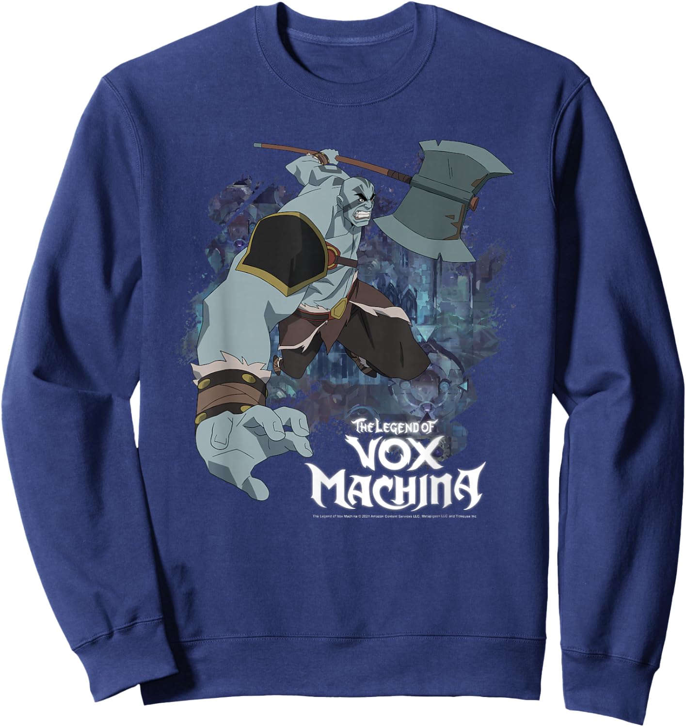 The Legend of Vox Machina Grog Strongjaw with Axe Small Sweatshirt - Sweatshirt | Navy