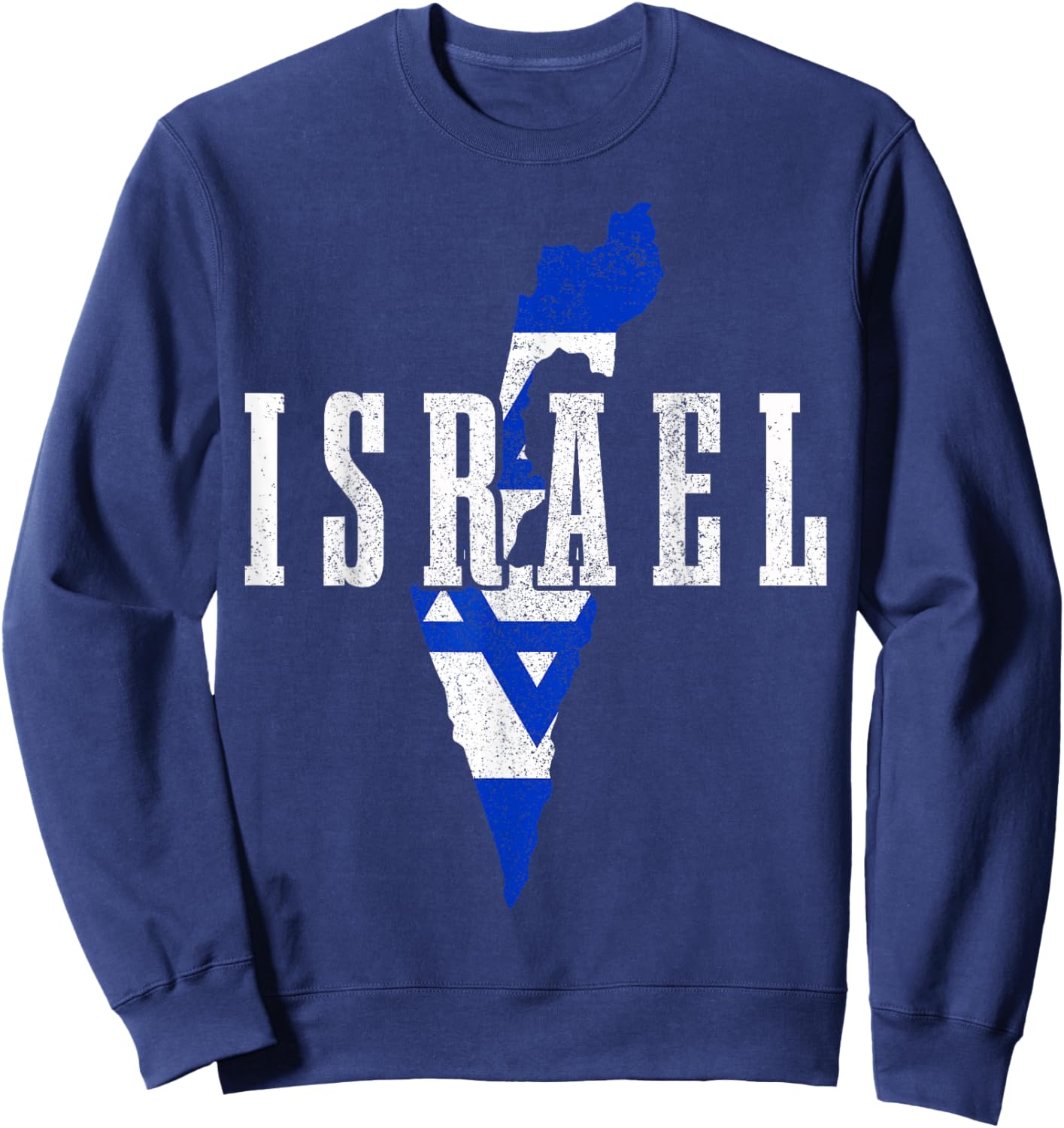 Israel Map Pride Jewish Jew Israelite Israeli Flag Sweatshirt - Sweatshirt | Navy
