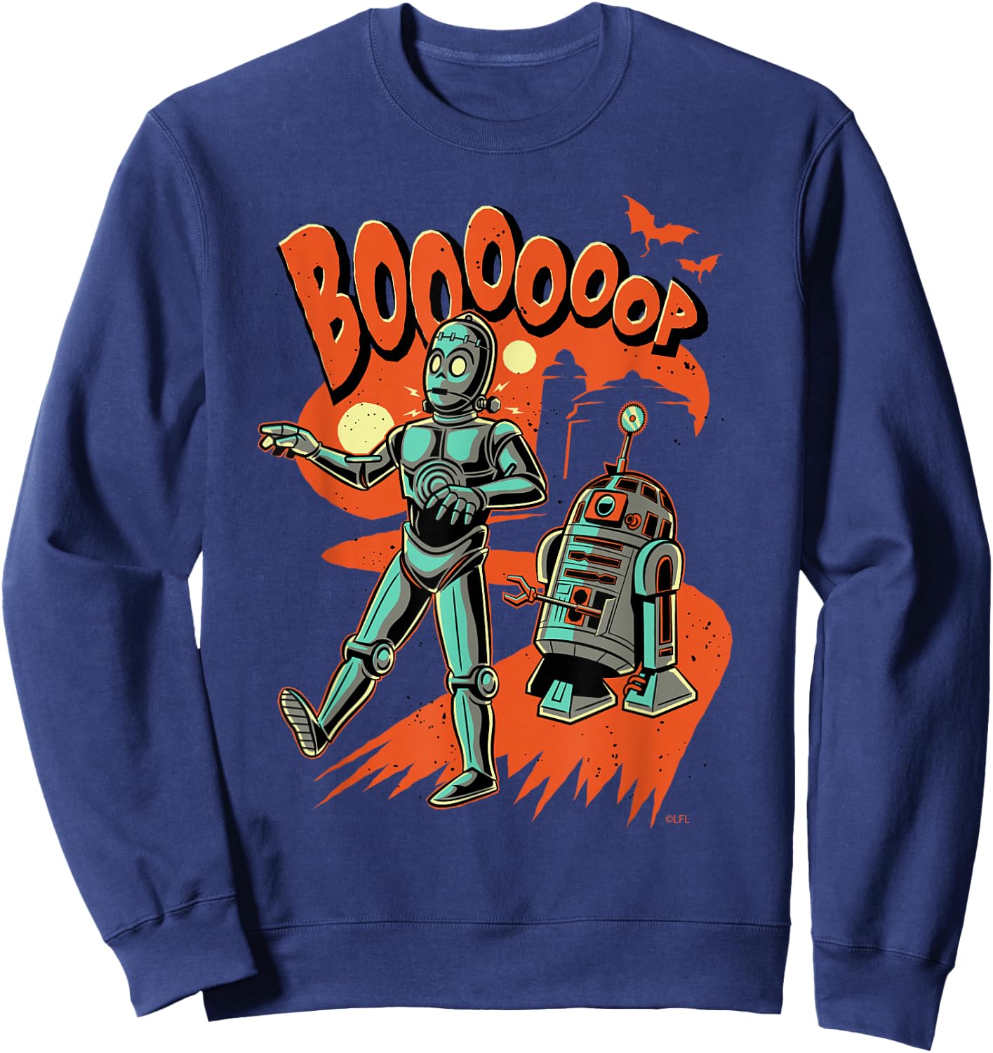 Star Wars R2-D2 & C-3PO Monster Droids Booooop Halloween Sweatshirt - Sweatshirt | Navy