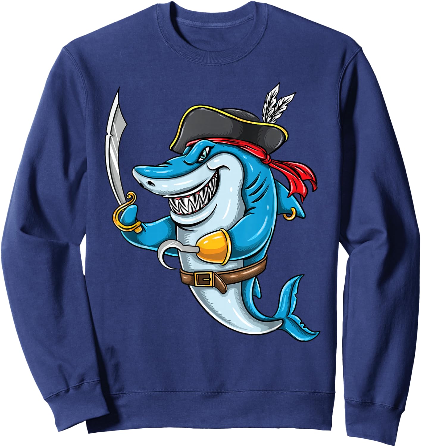 Pirate Shark Boys Halloween Sweatshirt - Sweatshirt | Navy