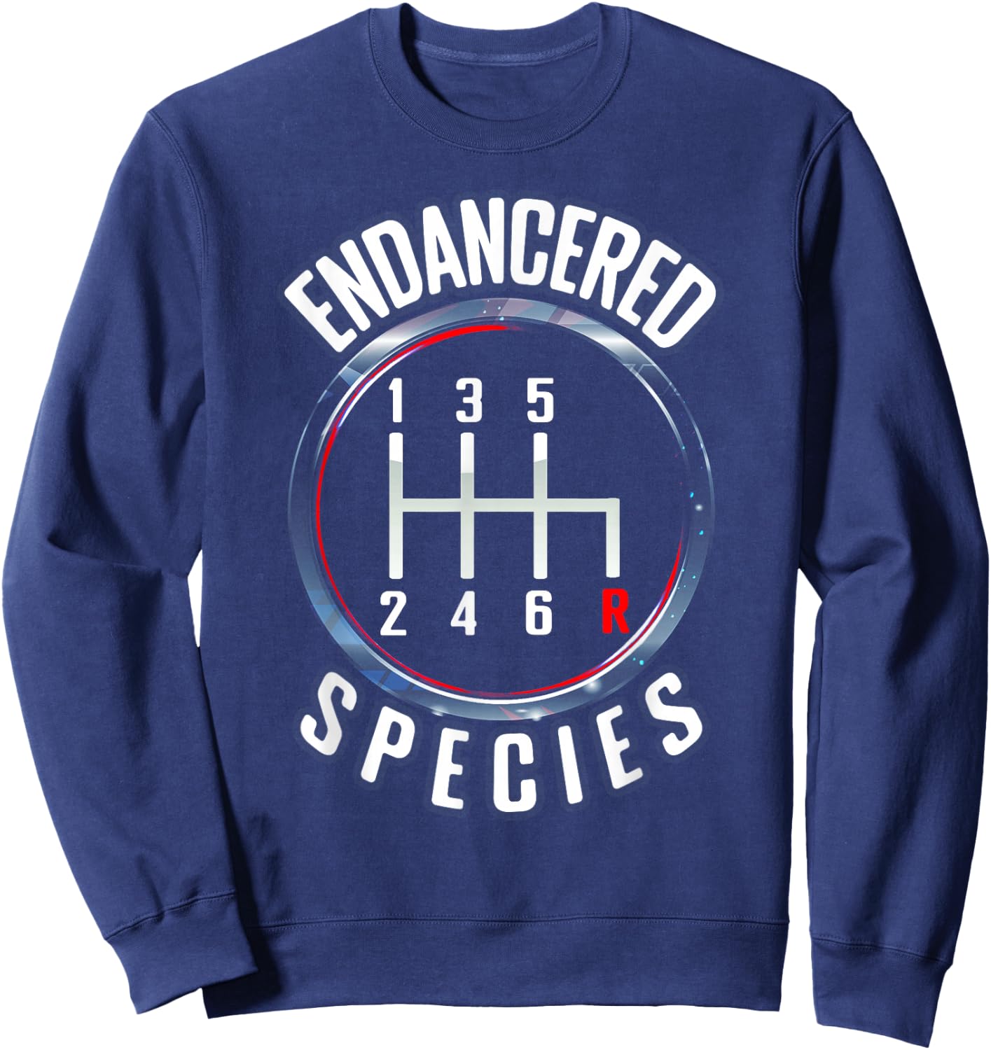 Endangered a Species Manual Gearbox Stick-Shift 6 Speed Sweatshirt - Sweatshirt | Navy