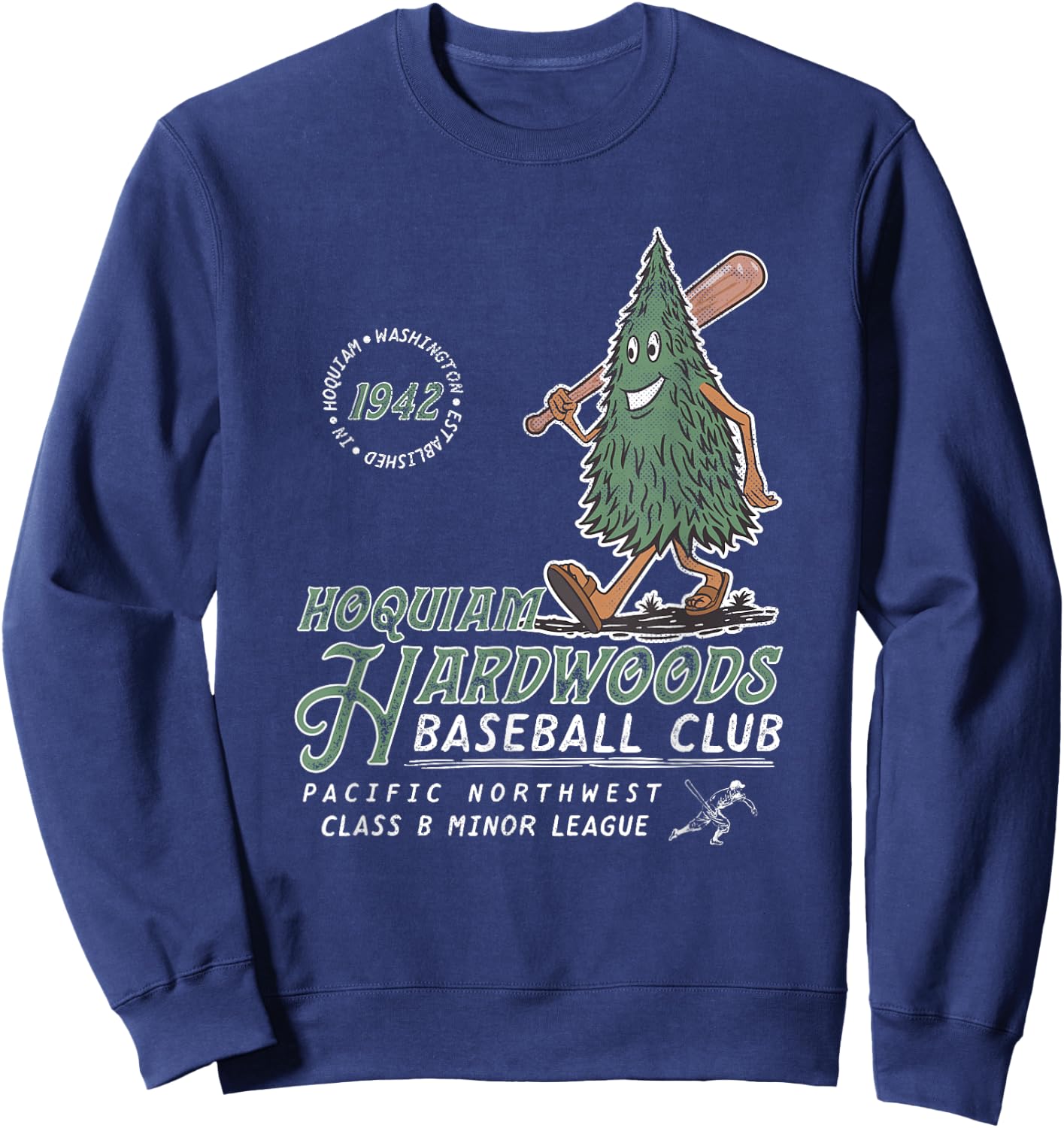 Hoquiam Hardwoods Retro Minor League Baseball Sweatshirt - Sweatshirt | Navy