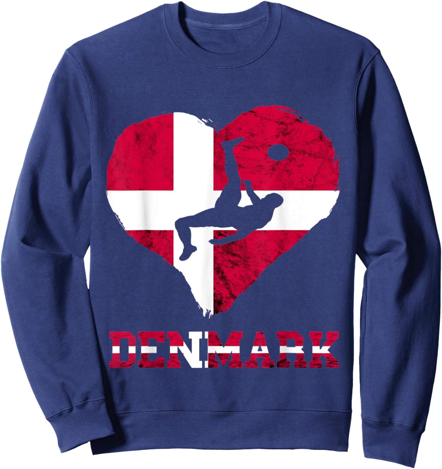 Danish Soccer Team Heart Denmark Football Danes Denmark Sweatshirt - Sweatshirt | Navy