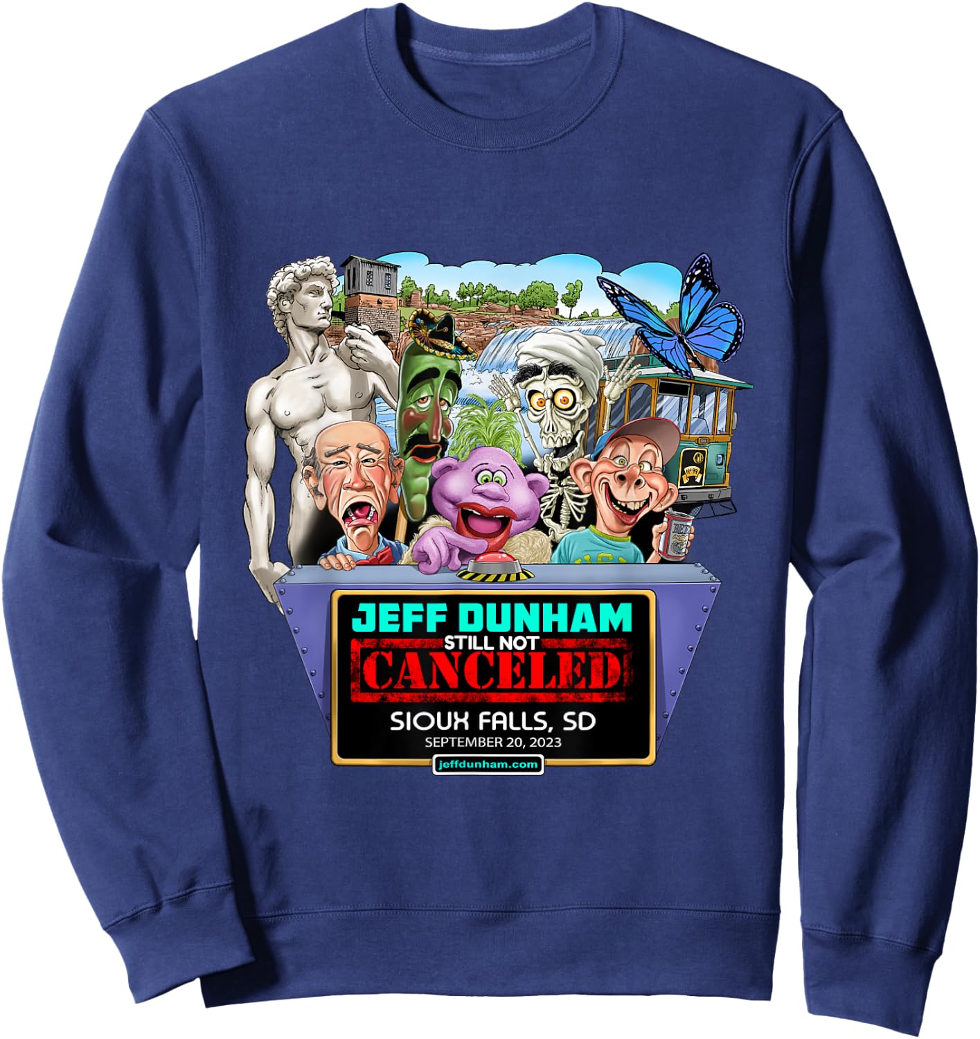 Jeff Dunham Sioux Falls, SD (2023) Sweatshirt - Sweatshirt | Navy