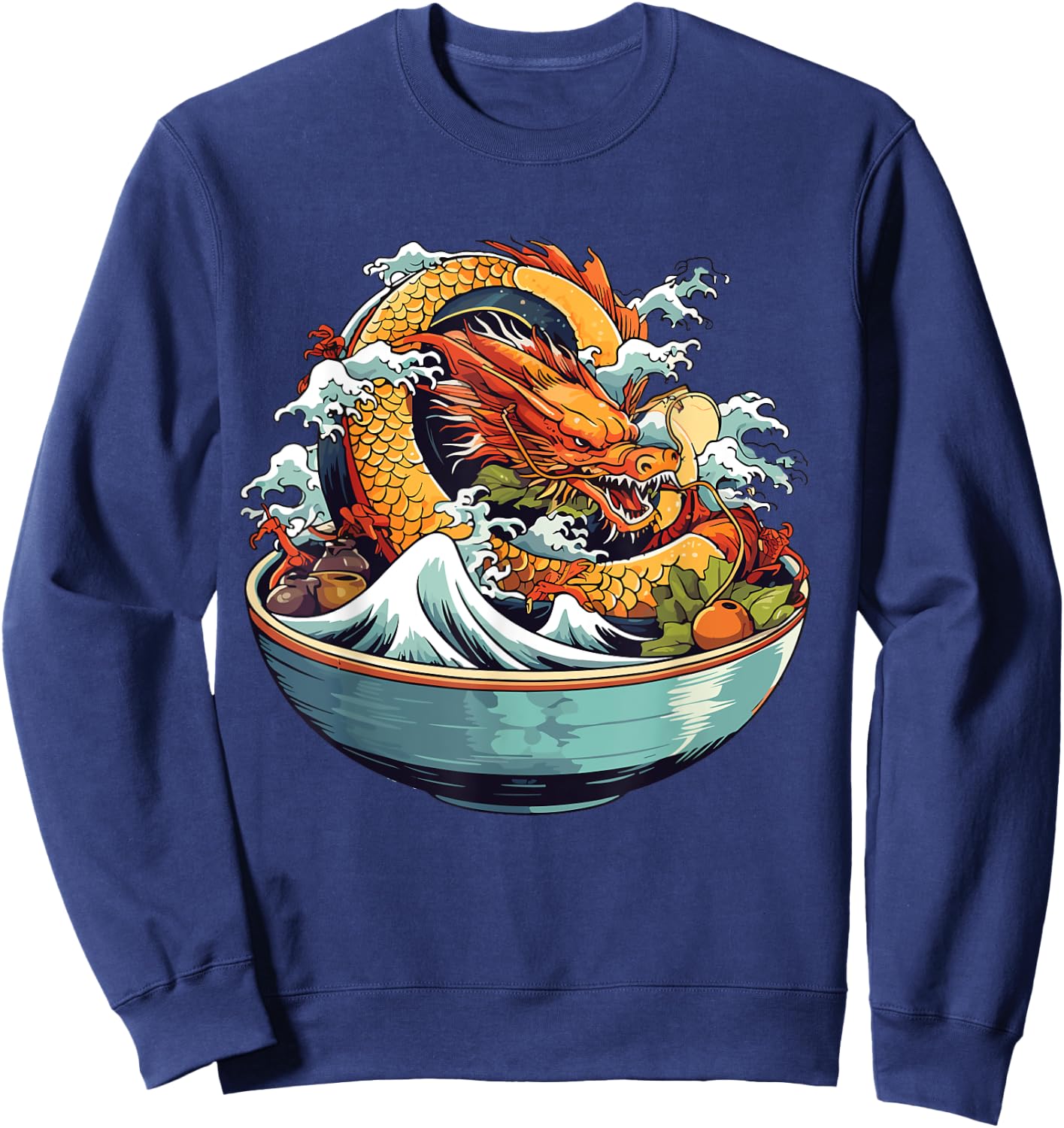 Sushi Dragon Japanese Food Kawaii Dragon Anime Sushi Sweatshirt - Sweatshirt | Navy
