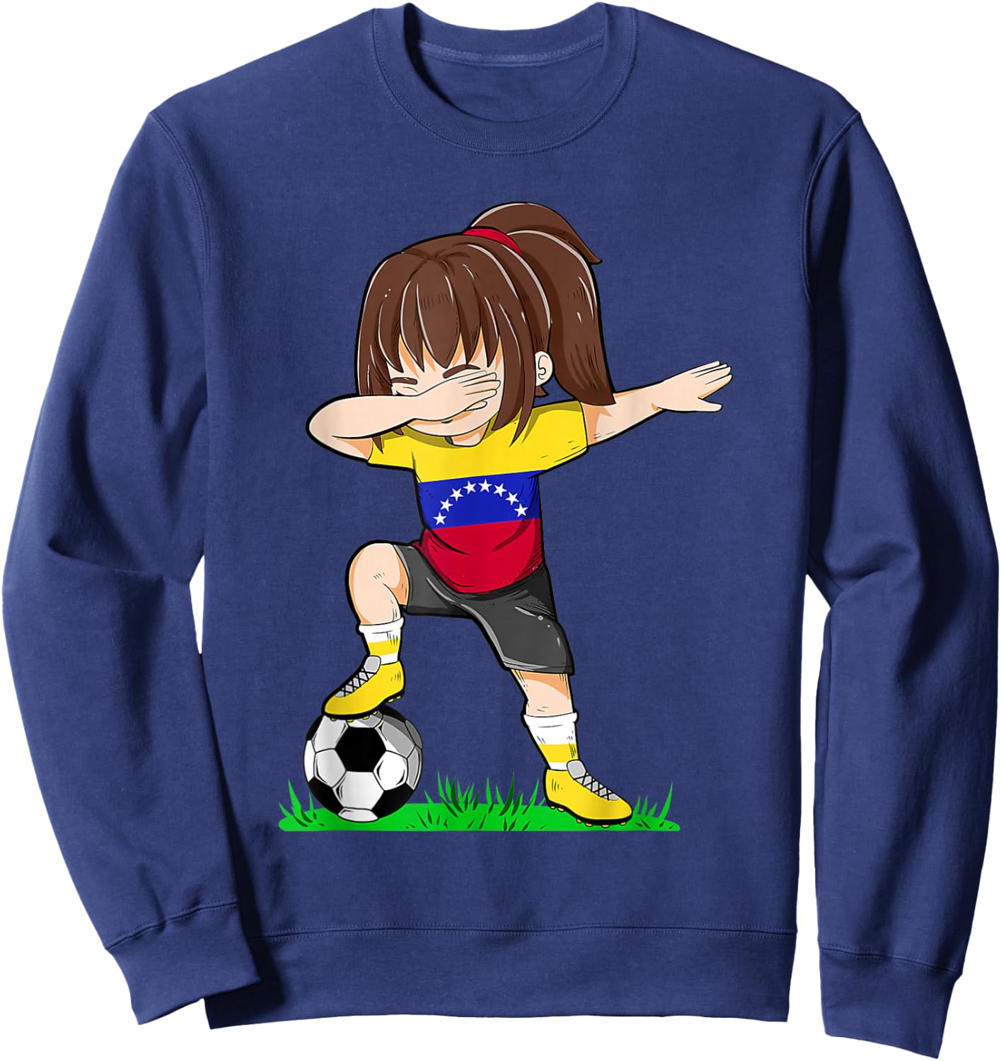 Soccer Venezuela Jersey Shirt Venezuelan Flag Football Girls Sweatshirt - Sweatshirt | Navy