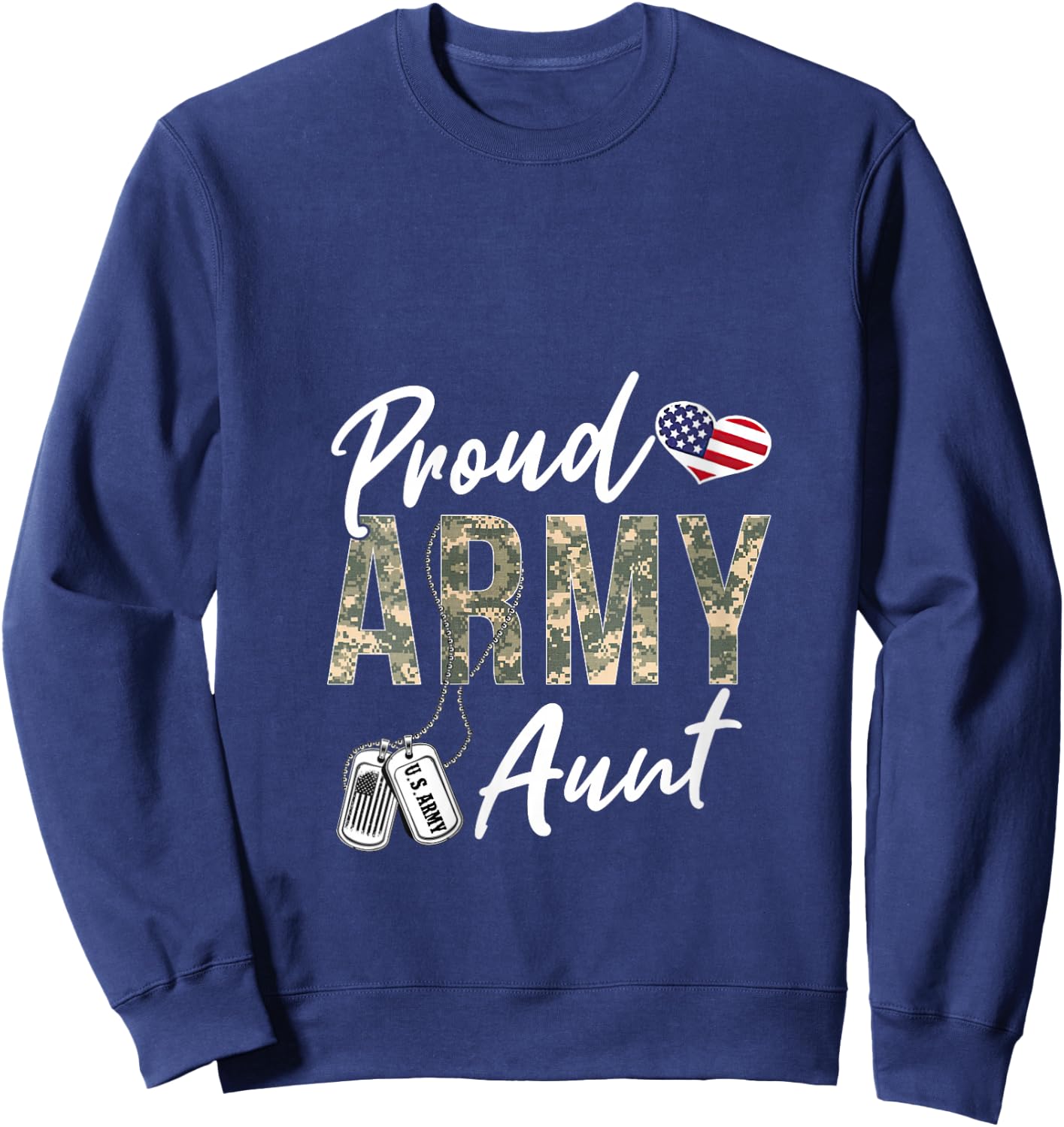 Proud Army Aunt Army Graduation Aunt US Army Aunt Gifts V-Neck Sweatshirt - Sweatshirt | Navy