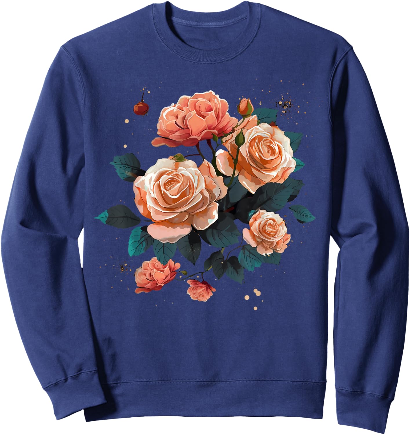 Bouquet of Roses on Rose flowers Sweatshirt - Sweatshirt | Navy