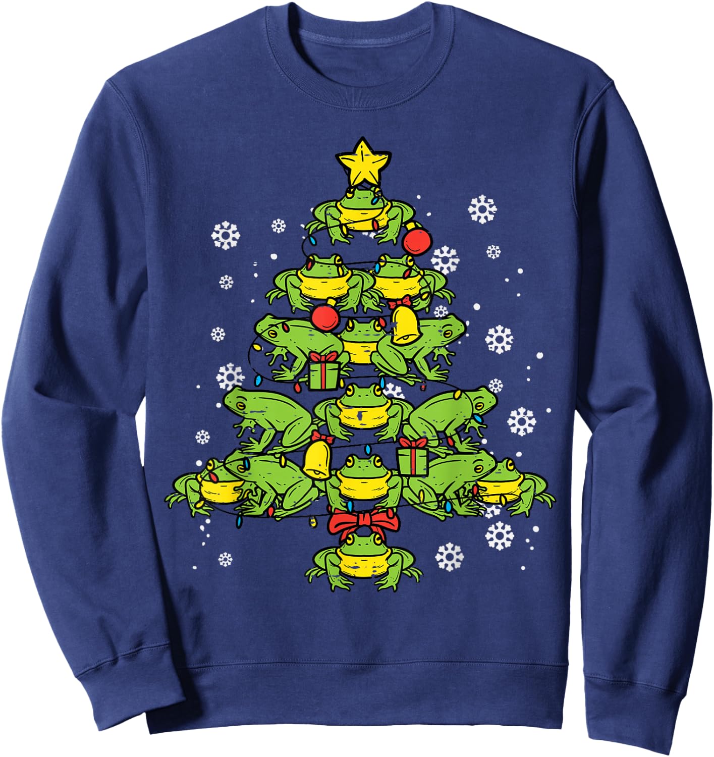 Frogs Christmas Tree Animal Xmas Women Men Kids Sweatshirt - Sweatshirt | Navy