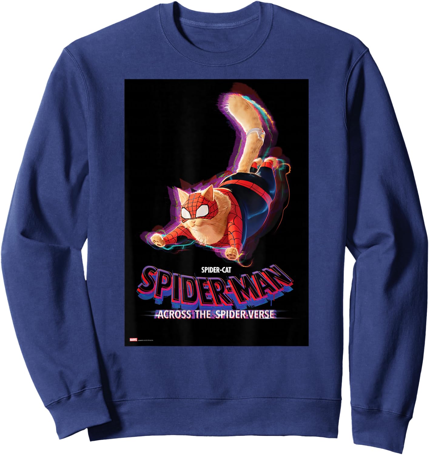 Marvel Spider-Man: Across the Spider-Verse Spider-Cat Poster Sweatshirt - Sweatshirt | Navy