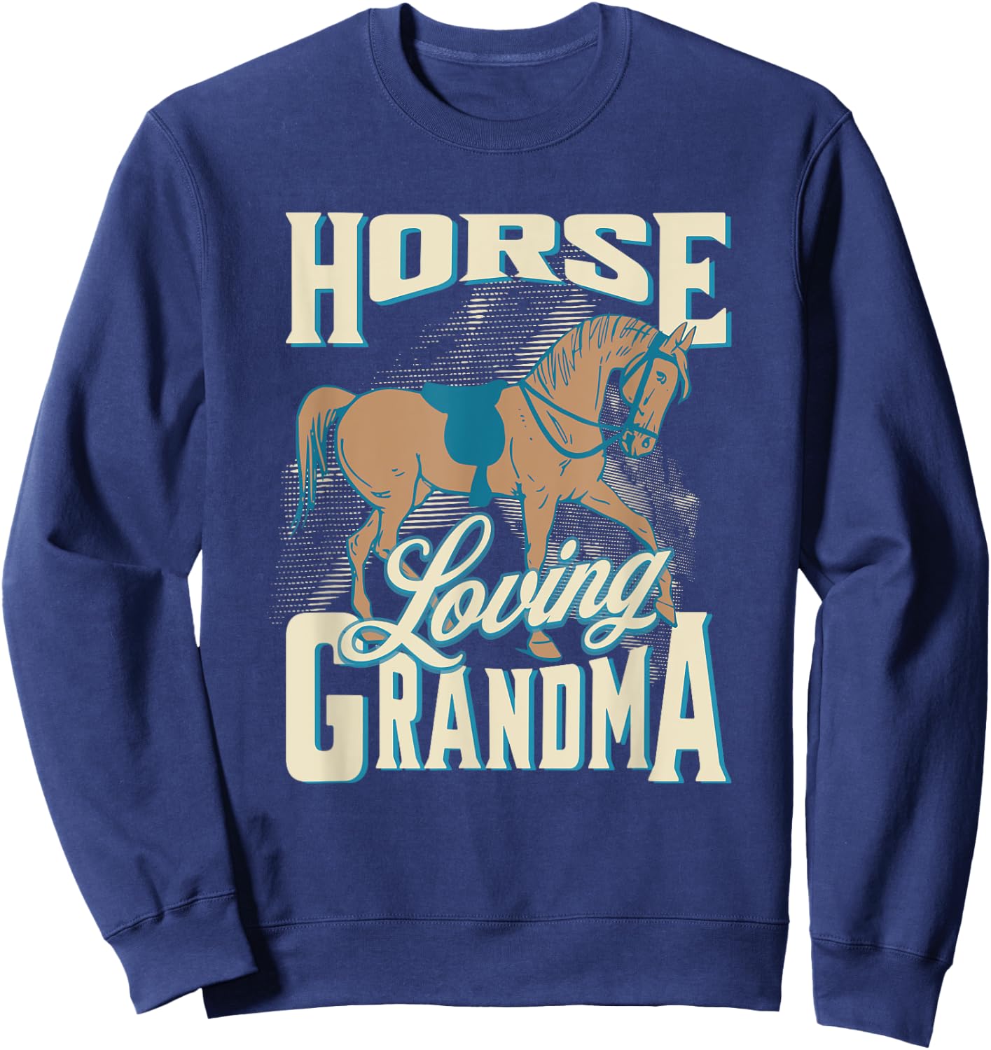 Horse Loving Grandma Grandmother Design Sweatshirt - Sweatshirt | Navy