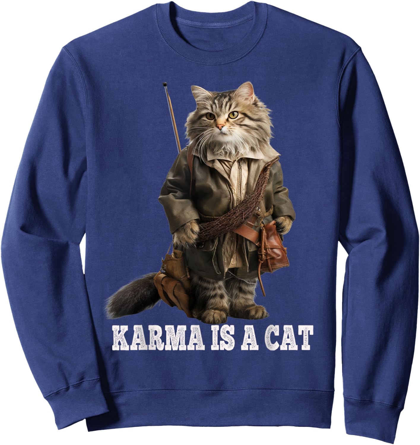 Cats , Karma is a cat, fisher cat Women Kids Sweatshirt - Sweatshirt | Navy