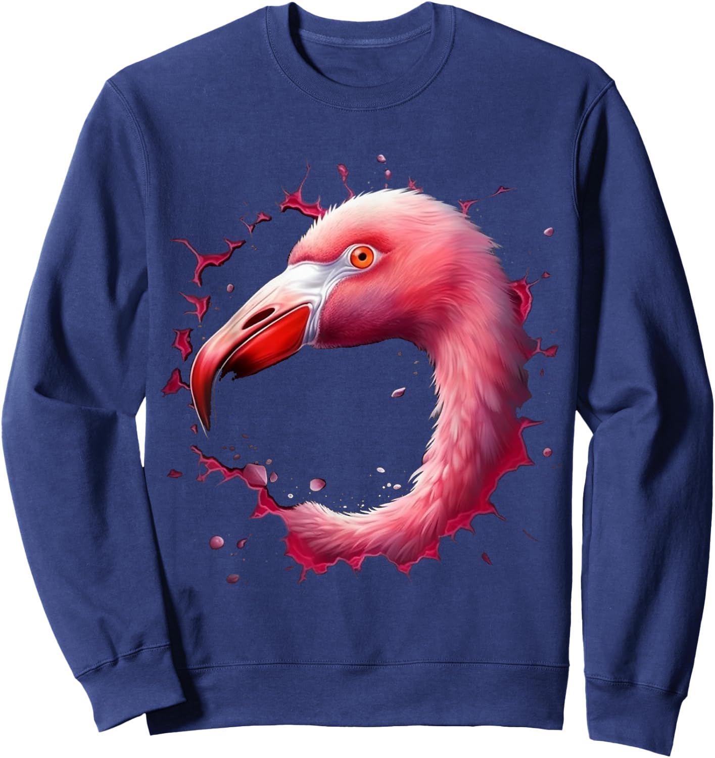 Flamingo Art - Bird Animal Artwork Flamingo Sweatshirt - Sweatshirt | Navy