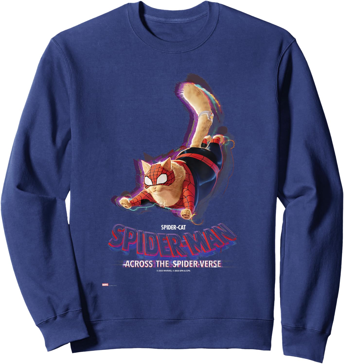 Marvel Spider-Man Across The Spider-Verse Part 1 Spider-Cat Sweatshirt - Sweatshirt | Navy