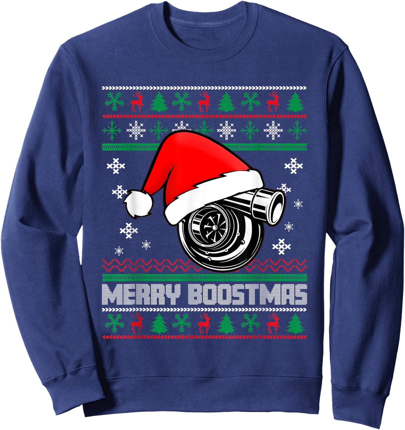 Merry Boostmas Turbo Christmas Vintage Sweatshirt - Sweatshirt | Navy