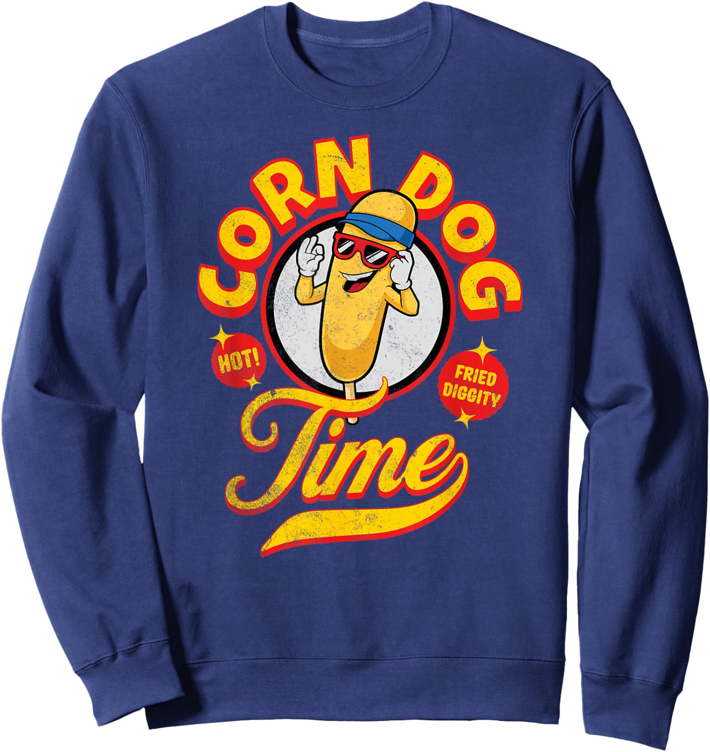 Corn Dog Carnival Food Fried Corndog Lover Men Women Girls Kids Sweatshirt - Sweatshirt | Navy