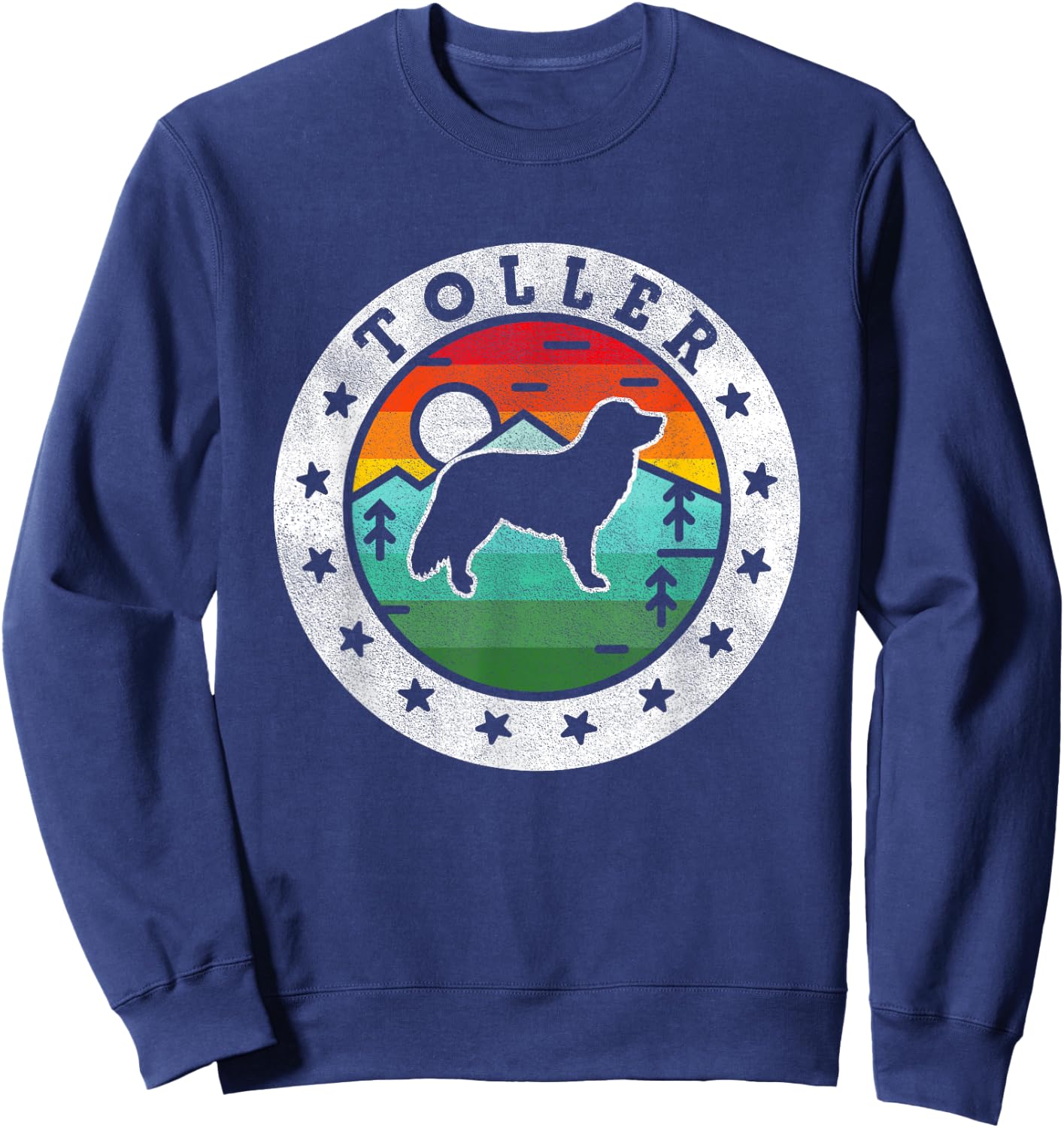 Vintage Nova Scotia Duck Tolling Retriever Toller Retro Dog Sweatshirt - Sweatshirt | Navy