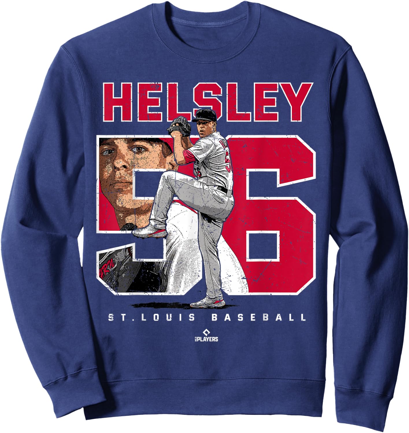 Number and Portrait Ryan Helsley St Louis MLBPA Sweatshirt - Sweatshirt | Navy